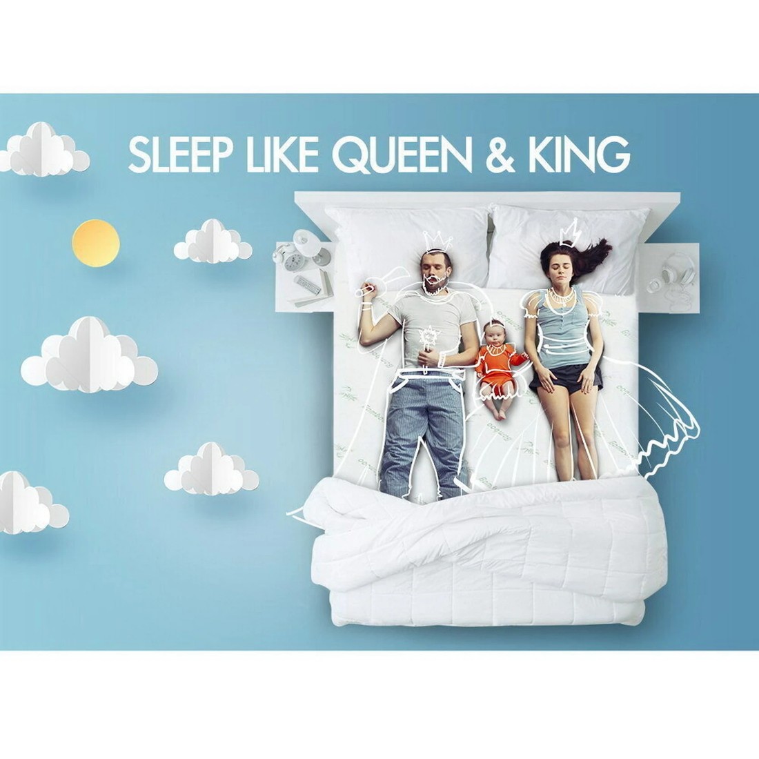 10 Starry Eucalypt Memory Foam Mattress Topper 7-Zone Cool Gel Bamboo 8cm, 10 of 10