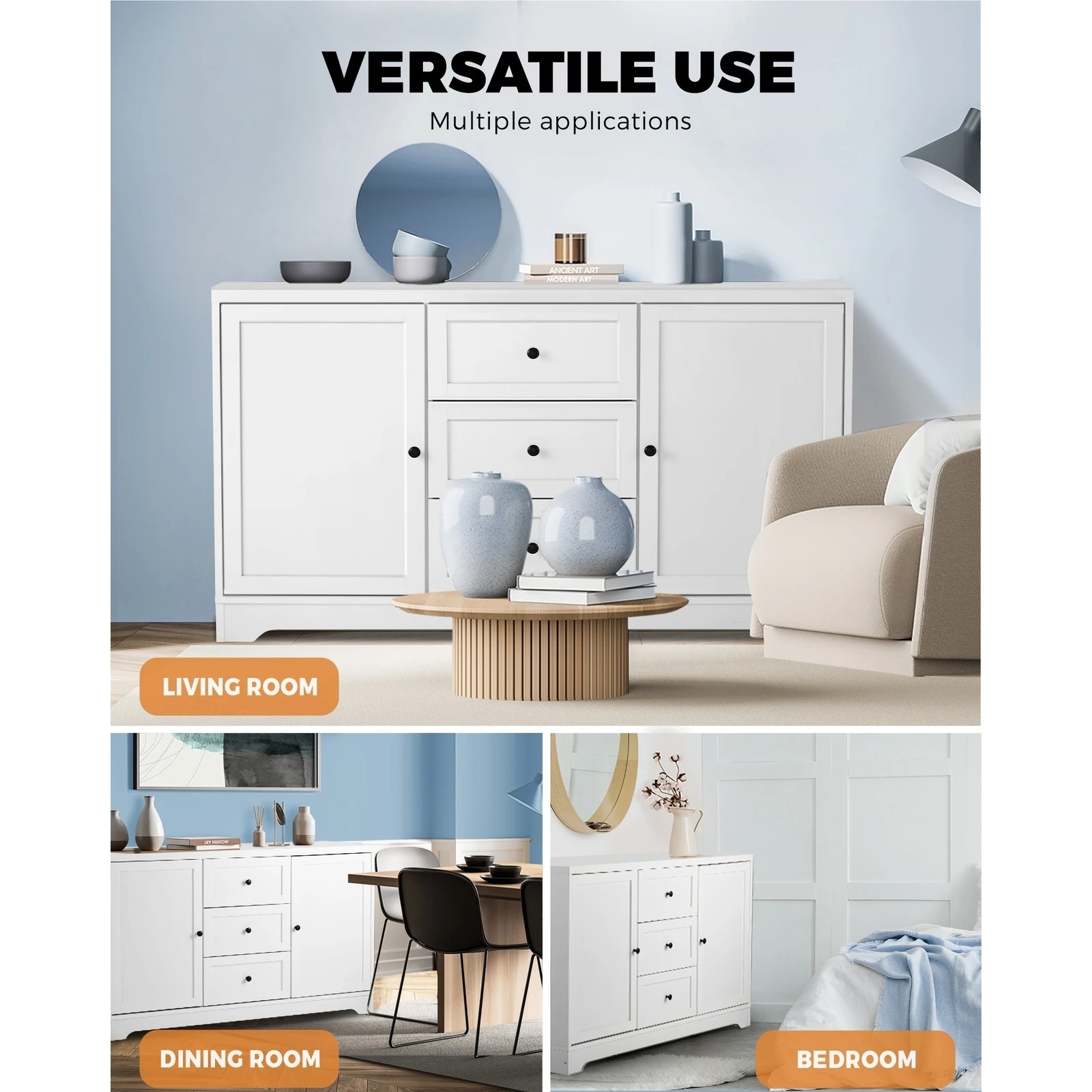 8 Oikiture Hamptons Buffet Sideboard
 - White, 8 of 10