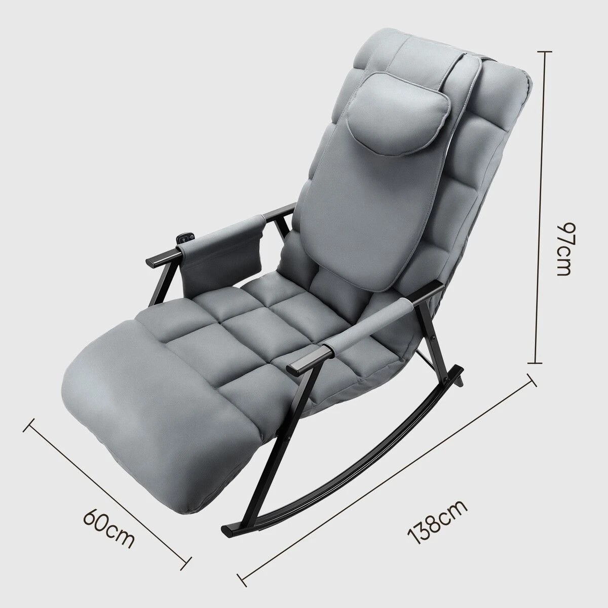 3 HOMASA Massage Chair Rocking Sofa Recliner Armchair Full Body Massaging, 3 of 5