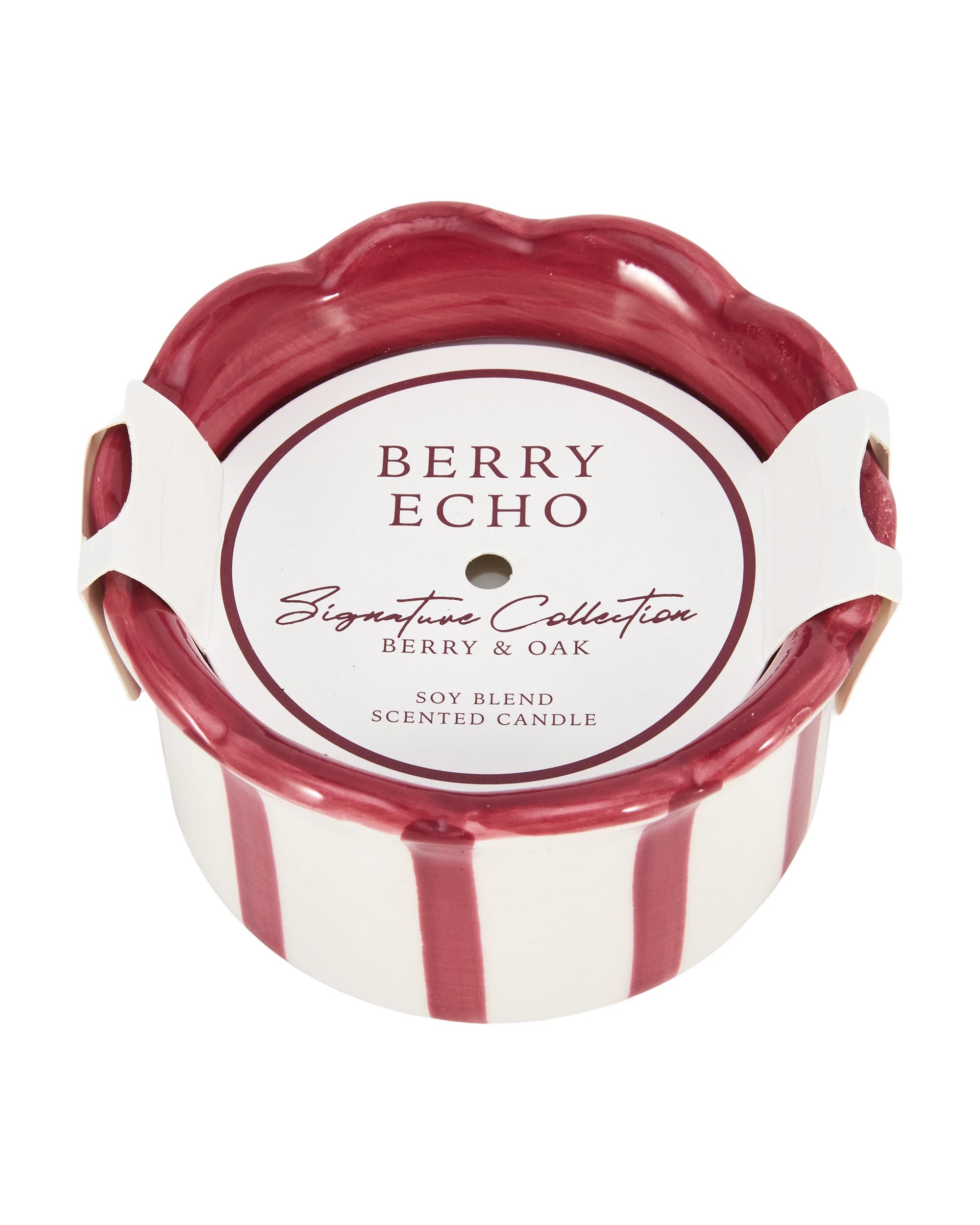 4 Berry Echo Stripe Ceramic Soy Blend Scented Candle, 4 of 5