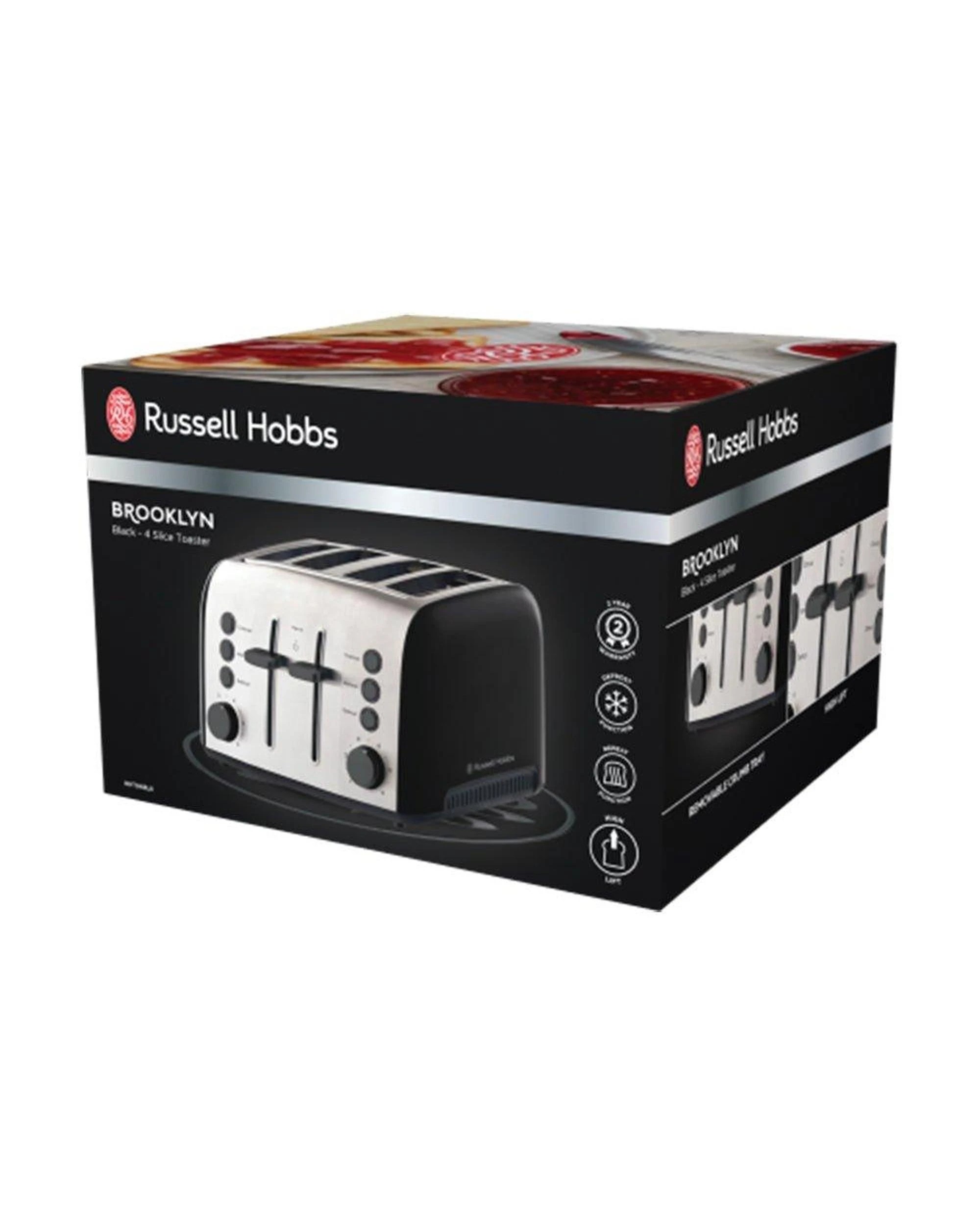 3 Russell Hobbs Brooklyn 4 Slice Toaster - Black, 3 of 3