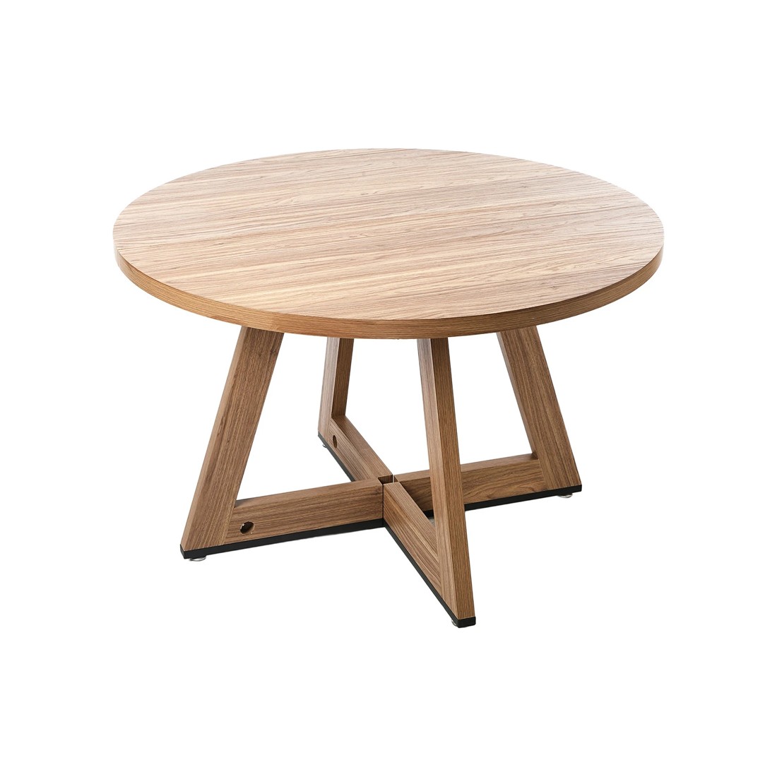1 Oikiture 120cm Round Dining Table Wooden Kitchen Furniture - Natural, 1 of 9