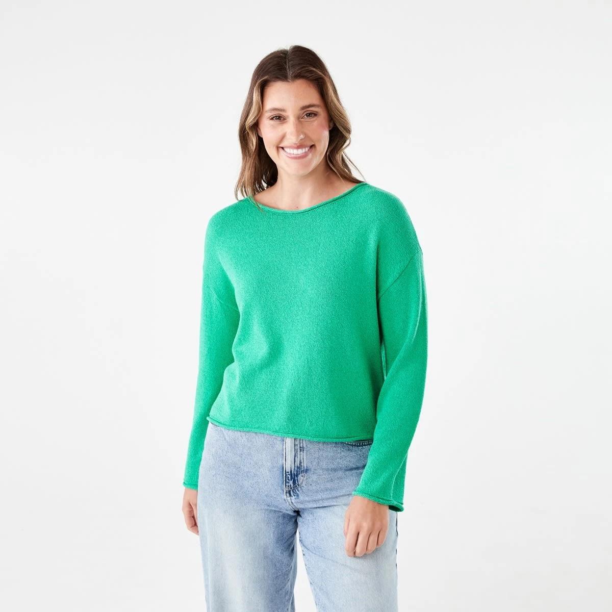 1 Boat Neck Pullover SIMPLY GREEN, 1 of 5