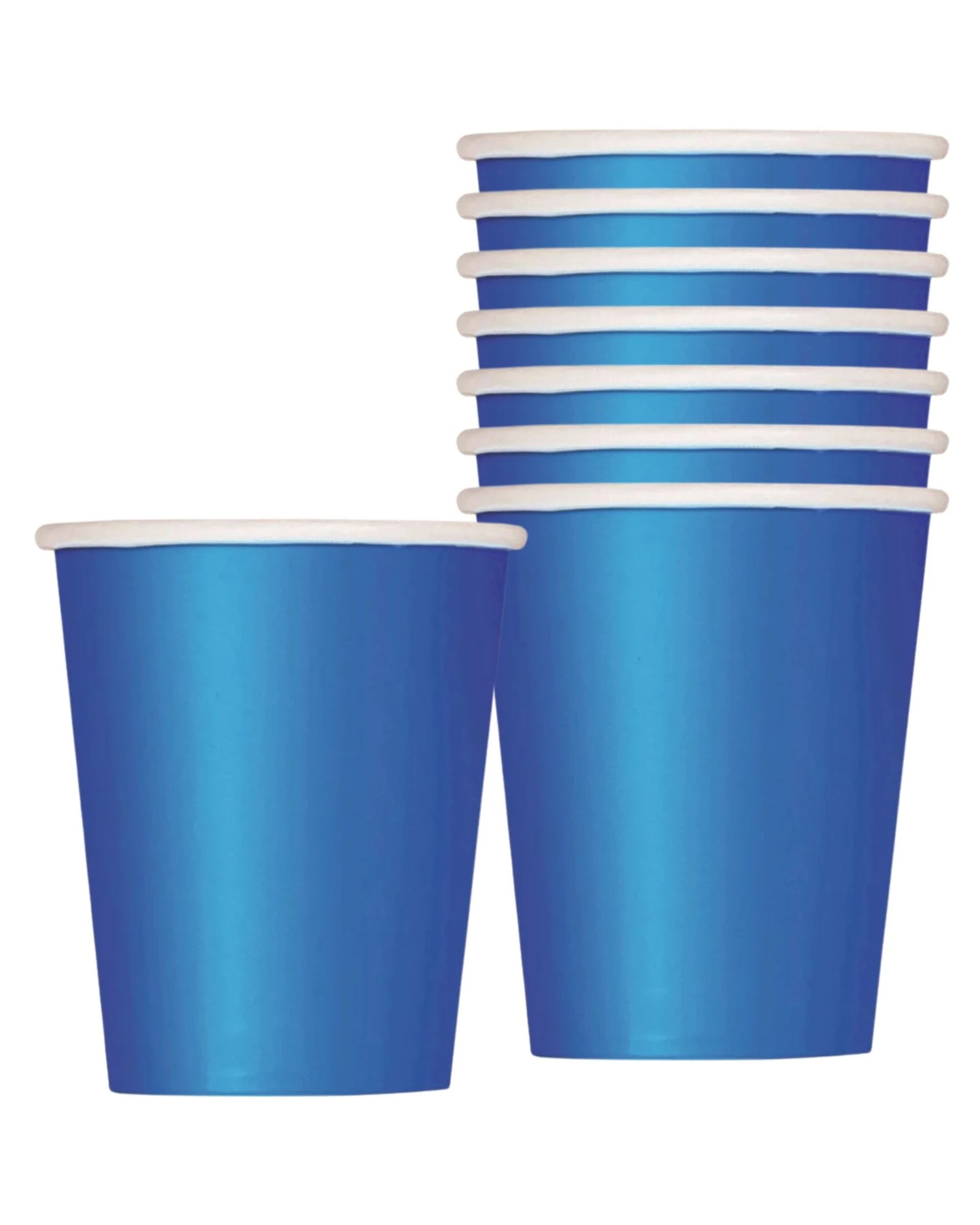 1 Unique Royal Blue Paper Cups Pack of 8 - Blue, 1 of 2