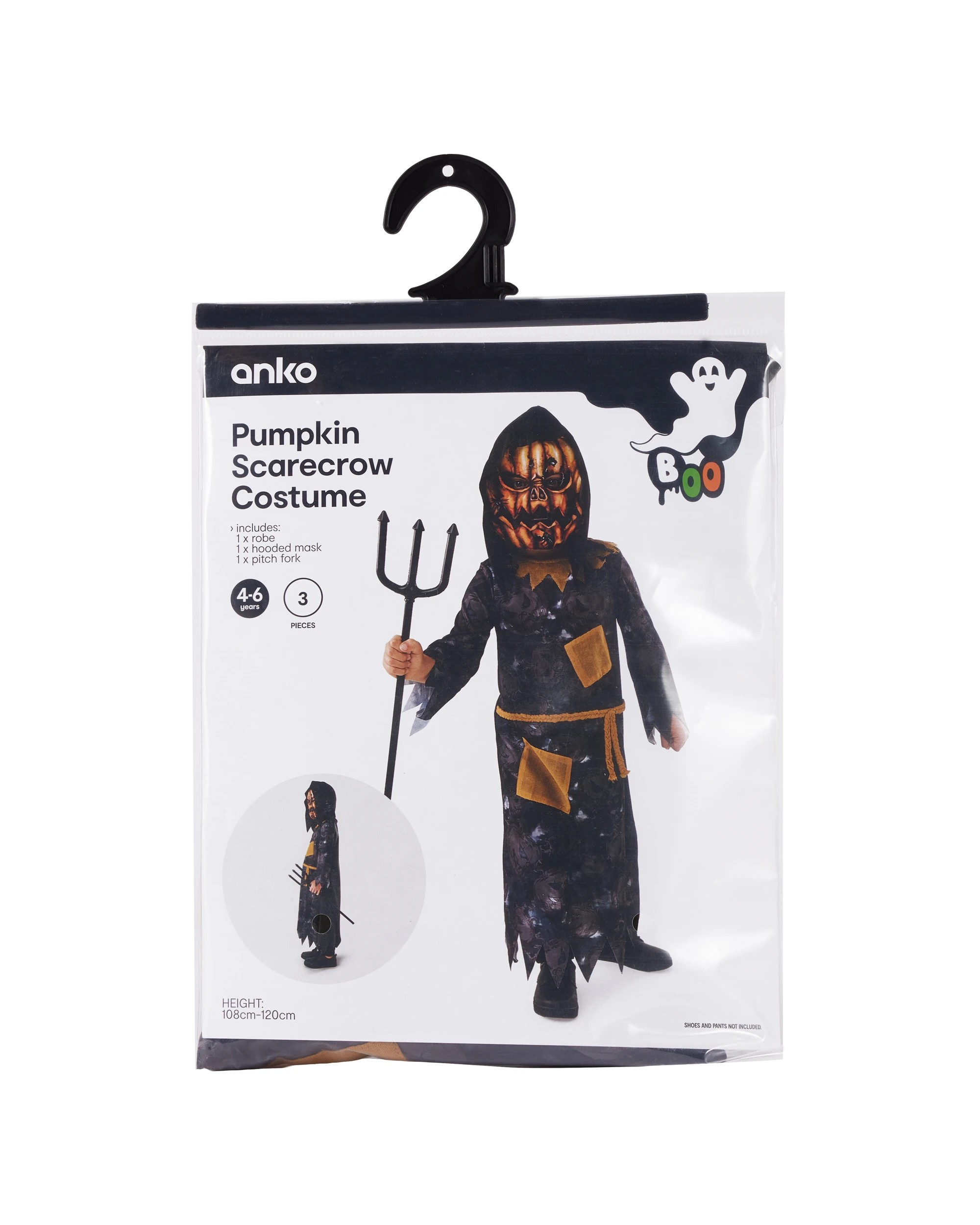 9 3 Piece Pumpkin Scarecrow Costume - Ages 4-6, 9 of 10