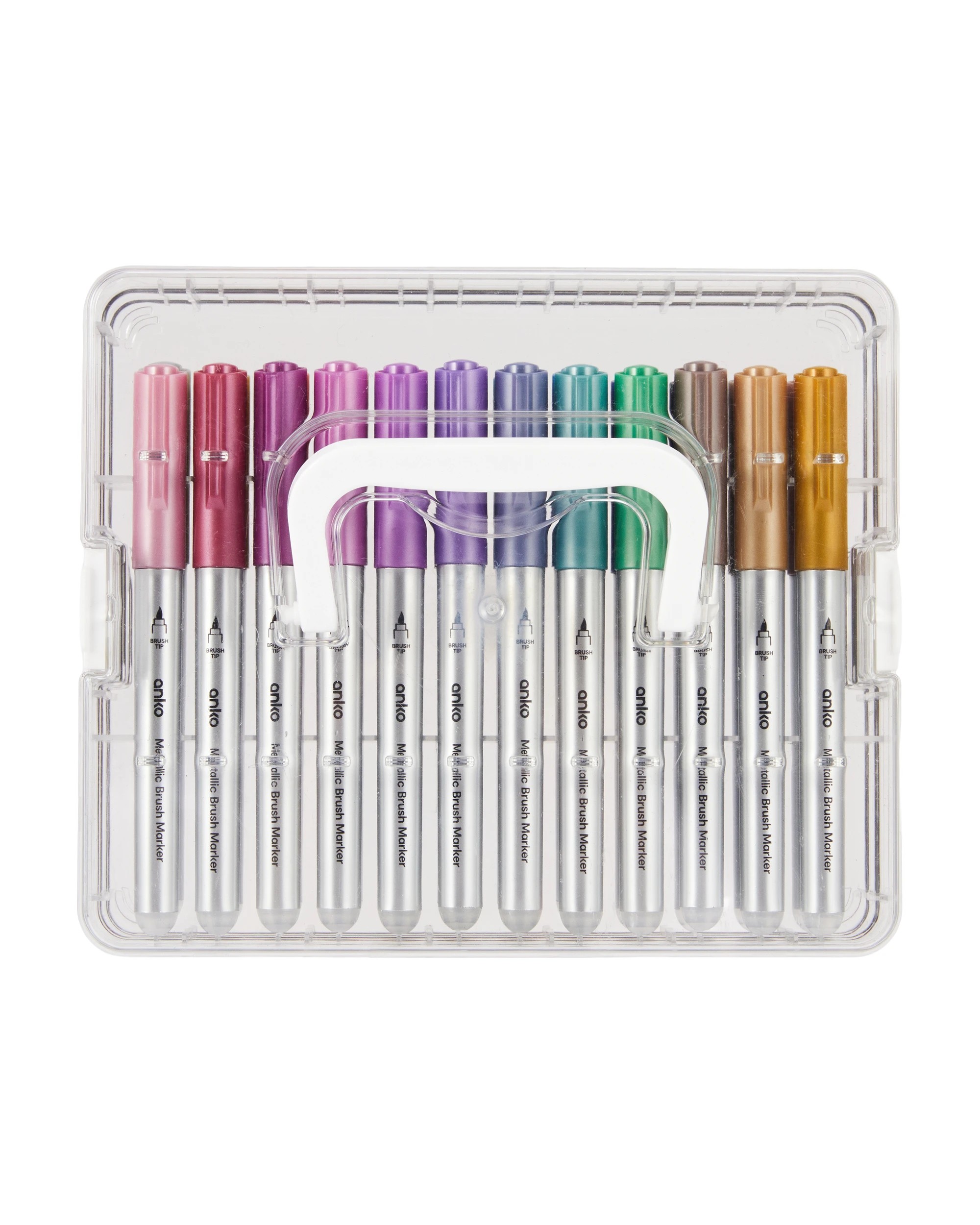 1 24 Pack Metallic Brush Markers, 1 of 9