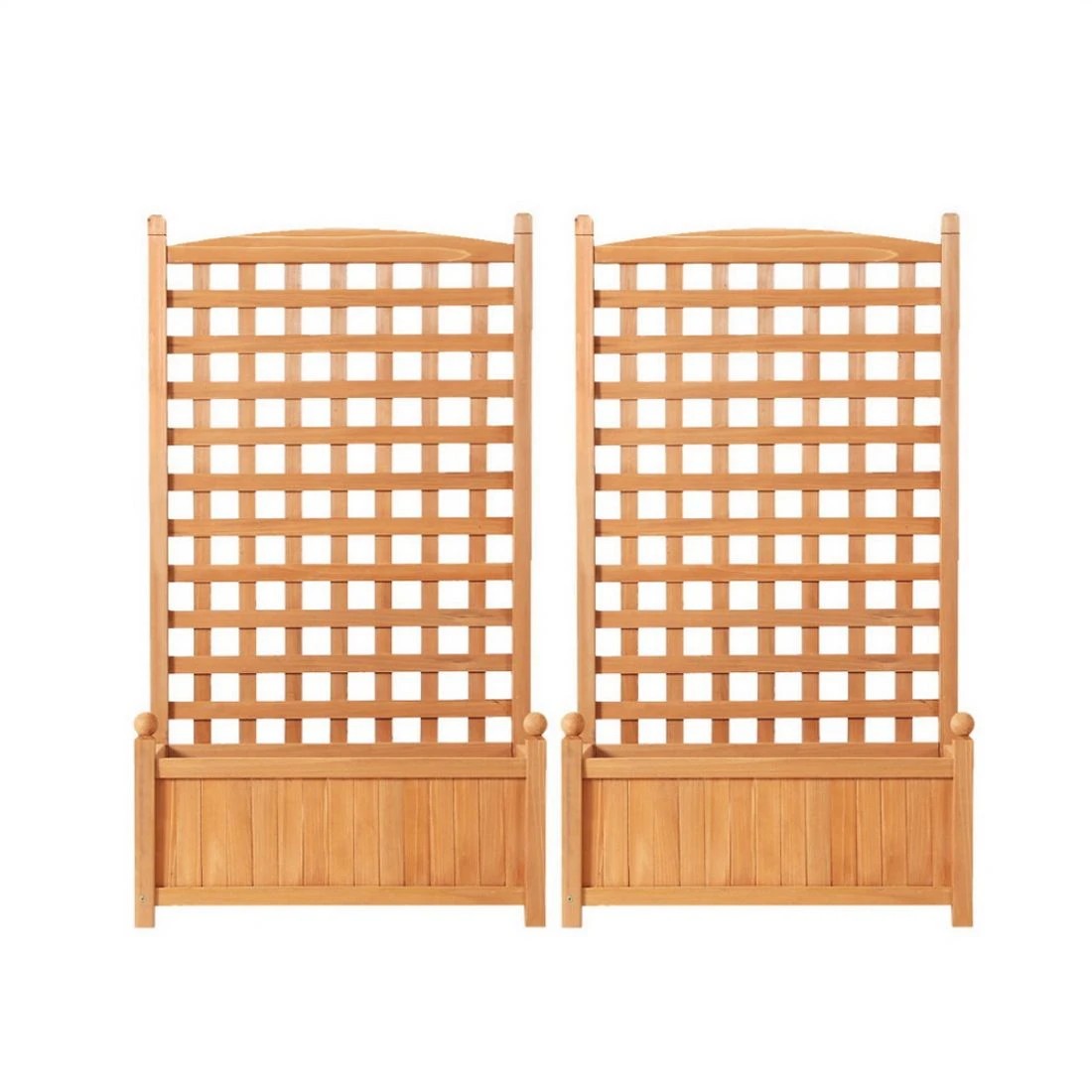 3 Green Fingers 2X Garden Bed Wooden 64x35x115cm Planter Raised Box Container Trellis - Brown, 3 of 6