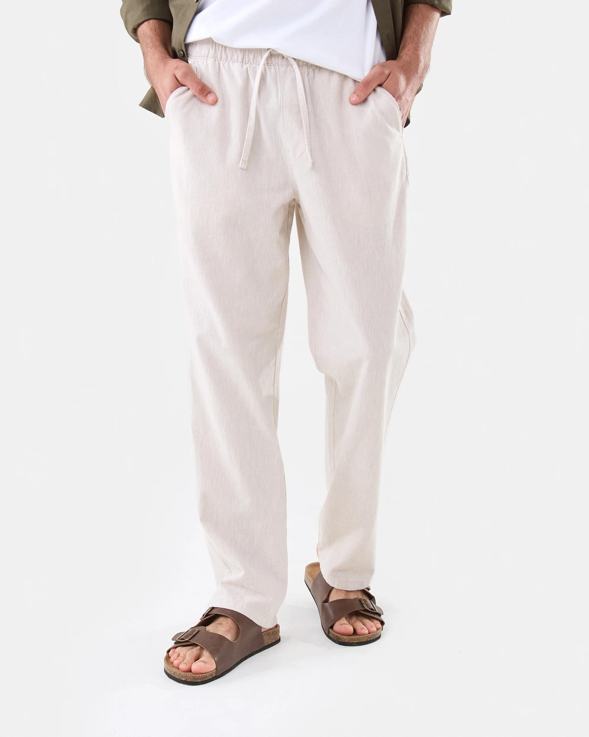 1 Cotton Linen Chino Pants BARLEY YD, 1 of 6