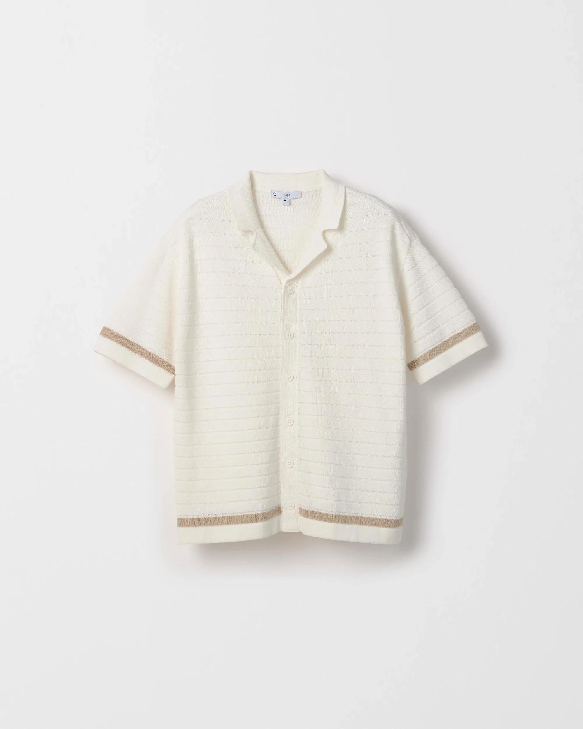 1 Target Australian Cotton Knit Short Sleeve Shirt CREAM, 1 of 2