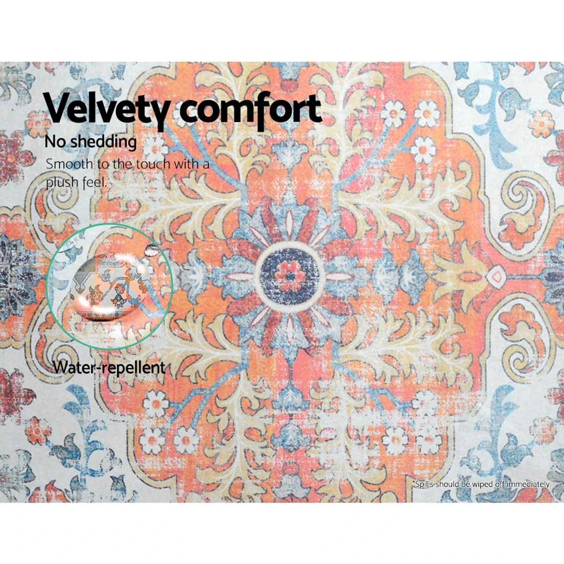 4 Artiss Floor Rug 160x230 Mat Carpet Short Pile
 - orange, 4 of 5