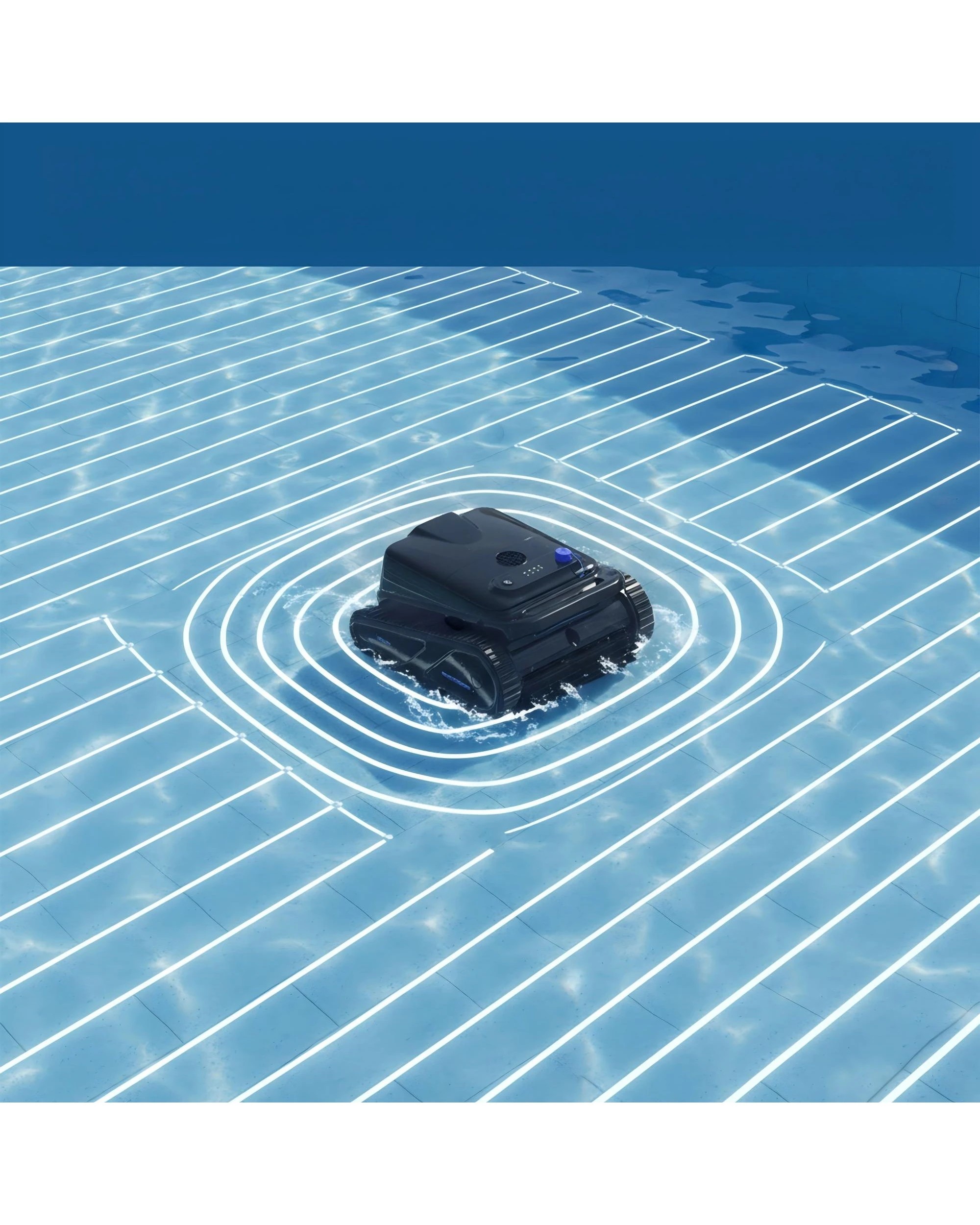 5 Advwin Robotic Pool Vacuum with Wall & Waterline Climbing - Black, 5 of 8