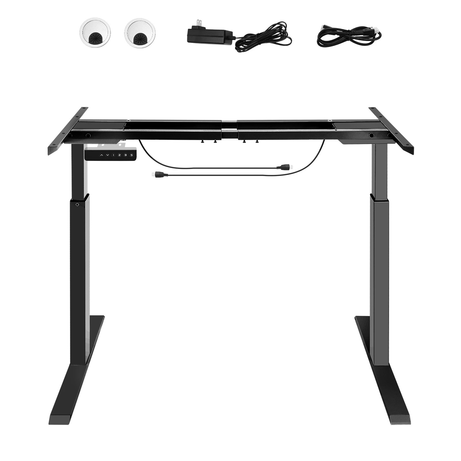 2 LUXSUITE Stand Up Desk Frame Electric Table Base Legs, 2 of 4