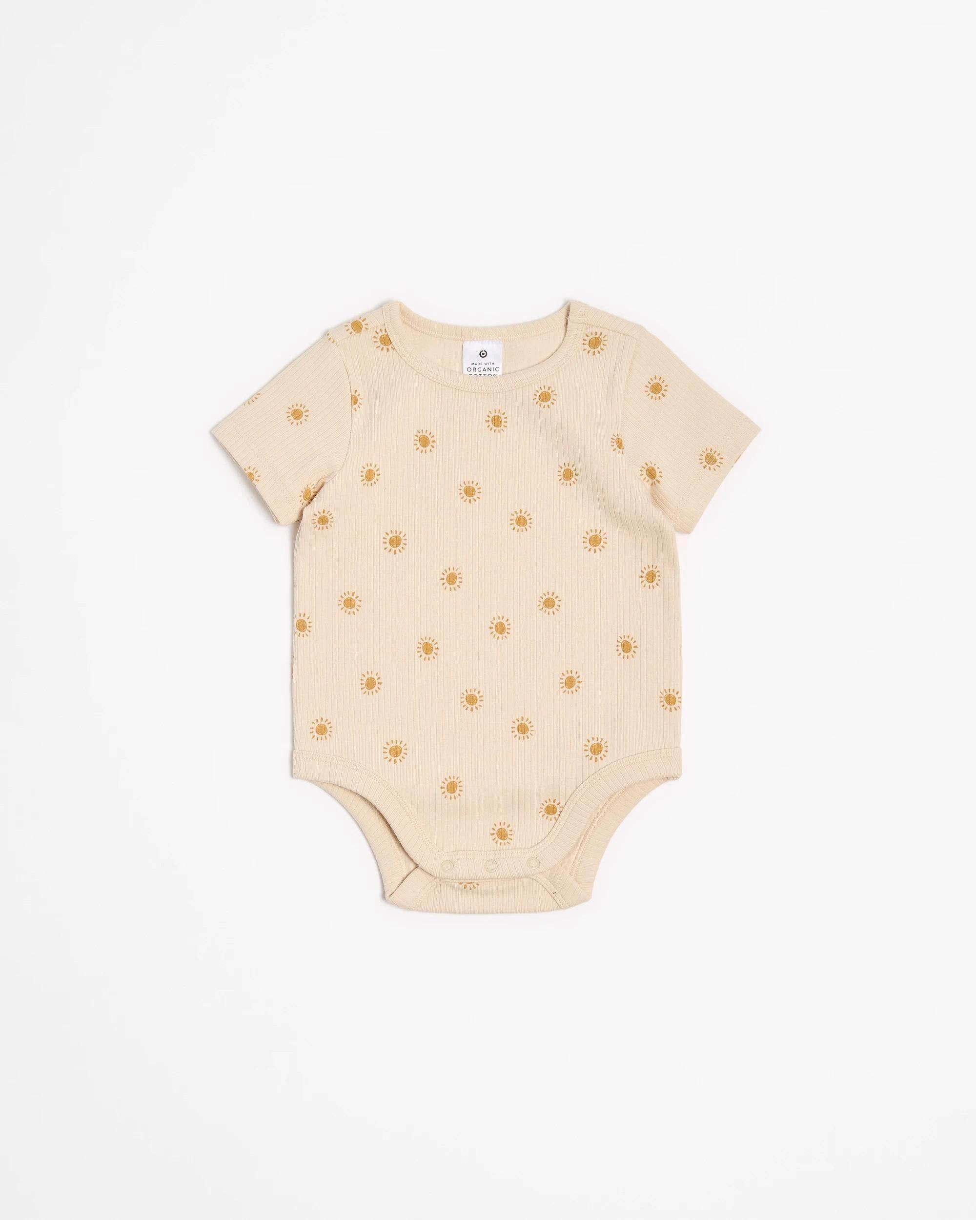 4 Target Baby Baby Organic Cotton Print Rib Bodysuit 3 Pack SUN, 4 of 6