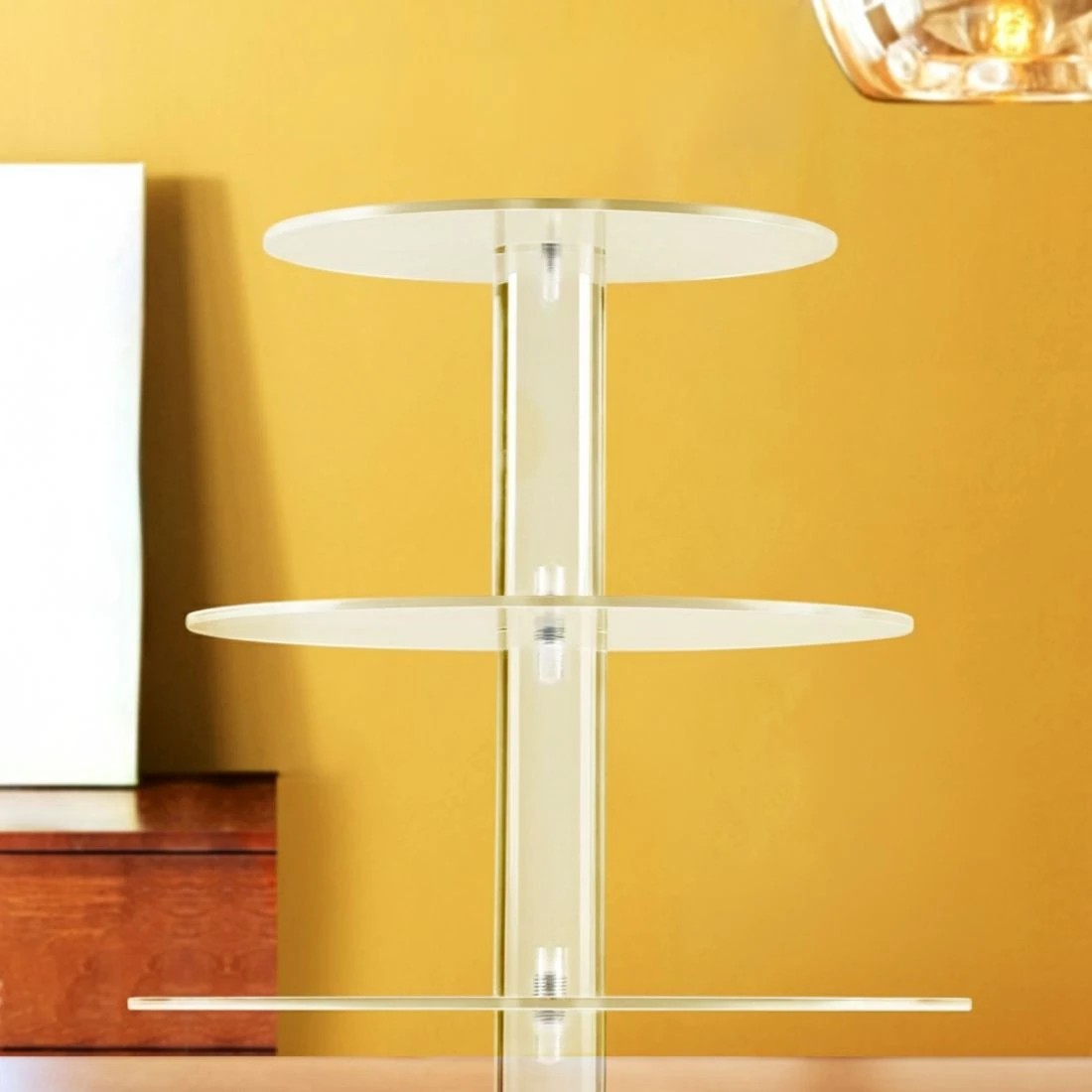 4 5-Star Chef Cake Stand 5 Tiers Acrylic Holder Display Round Clear Wedding Party - Clear, 4 of 4