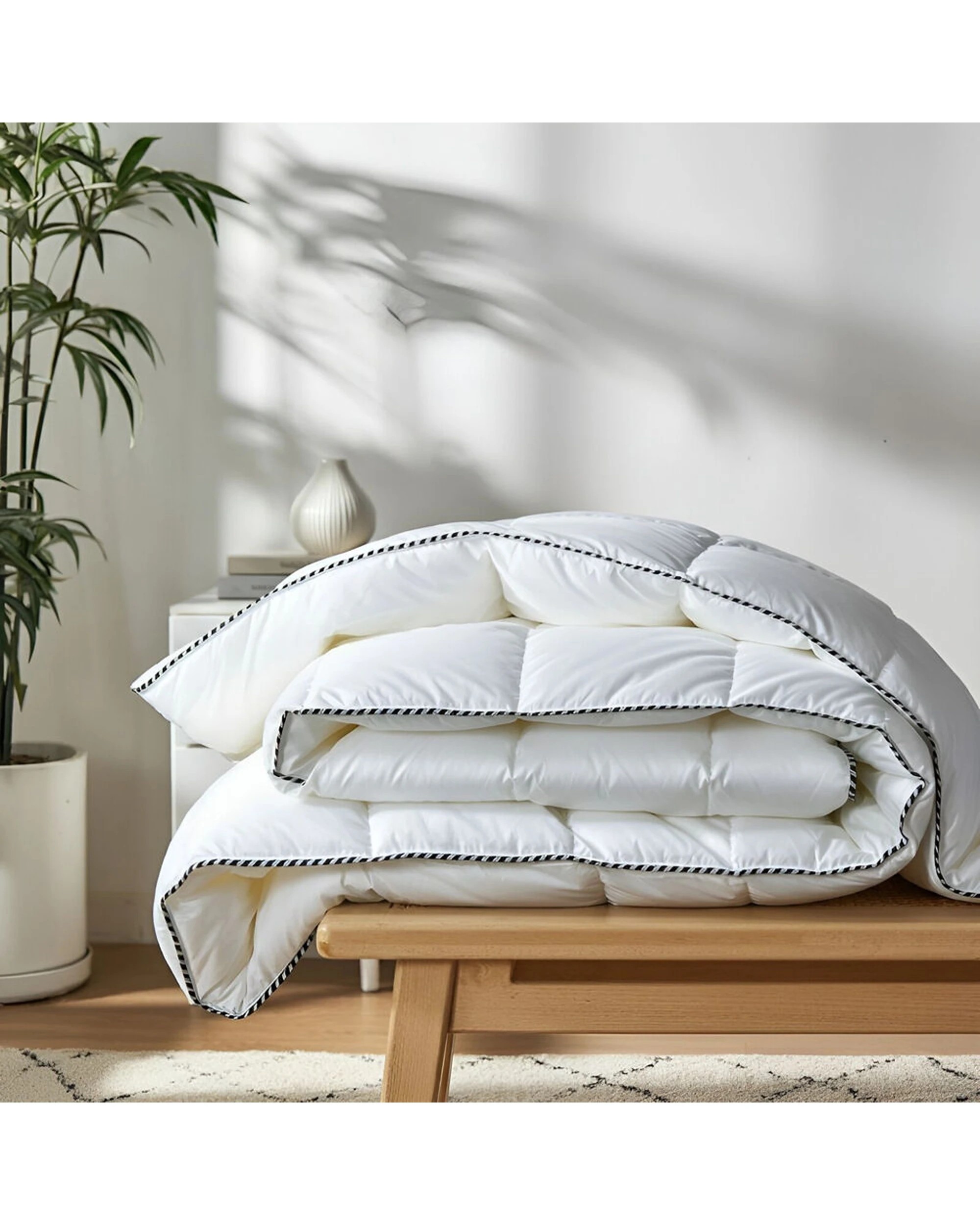 7 Royal Comfort 350GSM Luxury Soft Bamboo All-Seasons Quilt Duvet - Single Bed - White, 7 of 8