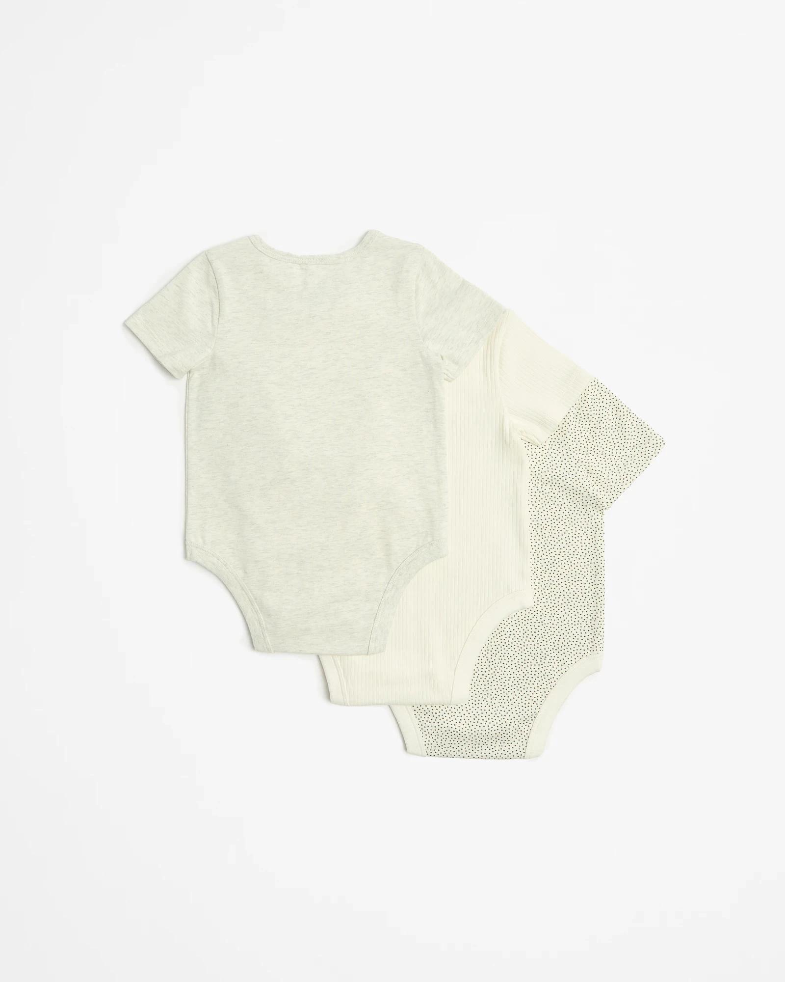5 Target Baby Baby Organic Cotton Rib Bodysuits 3 Pack SPOTS/RIB/GREY MARLE, 5 of 5
