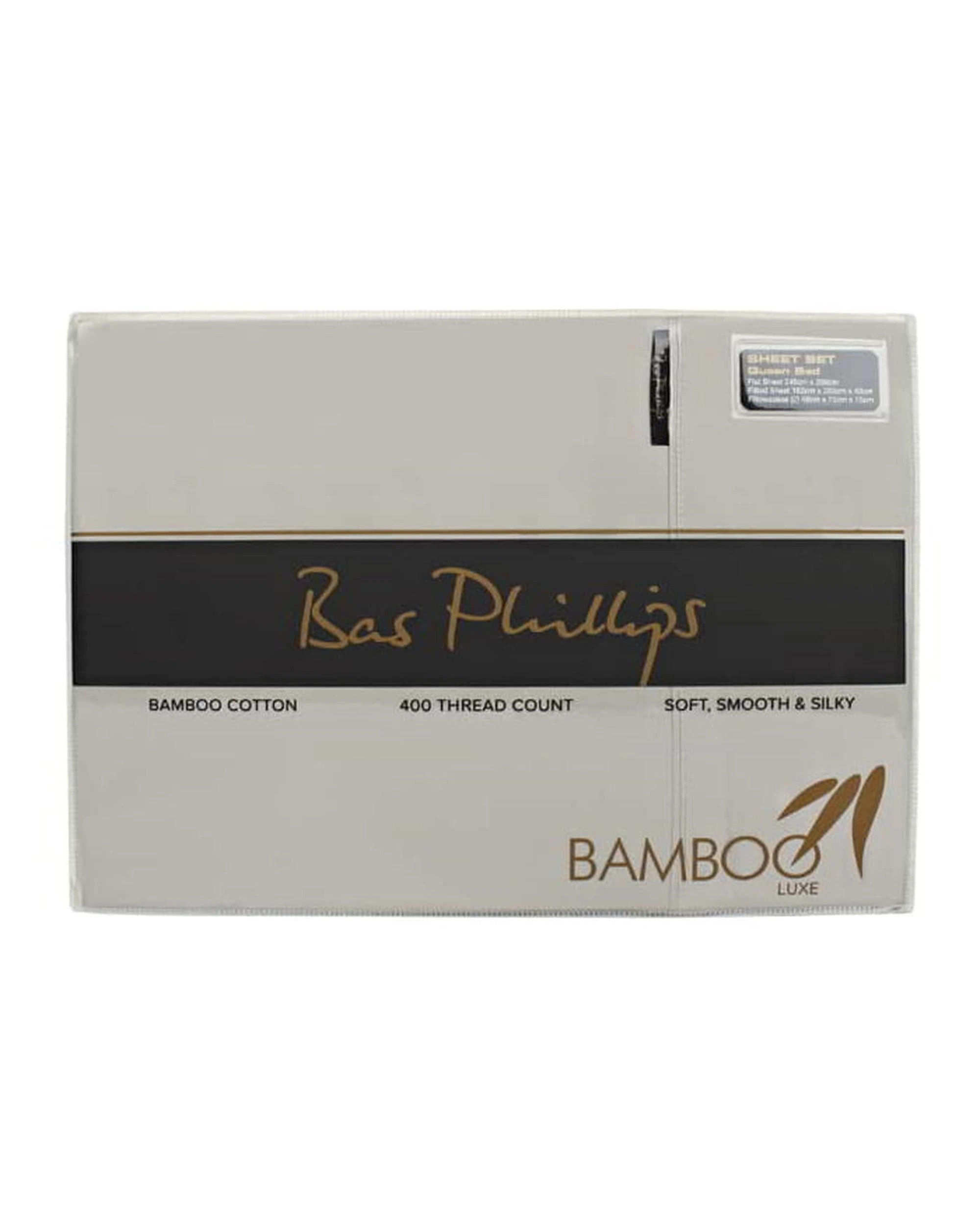 3 Bas Phillips Bamboo & Cotton 400Tc Blend Sheet Set - Queen Bed - Silver, 3 of 4