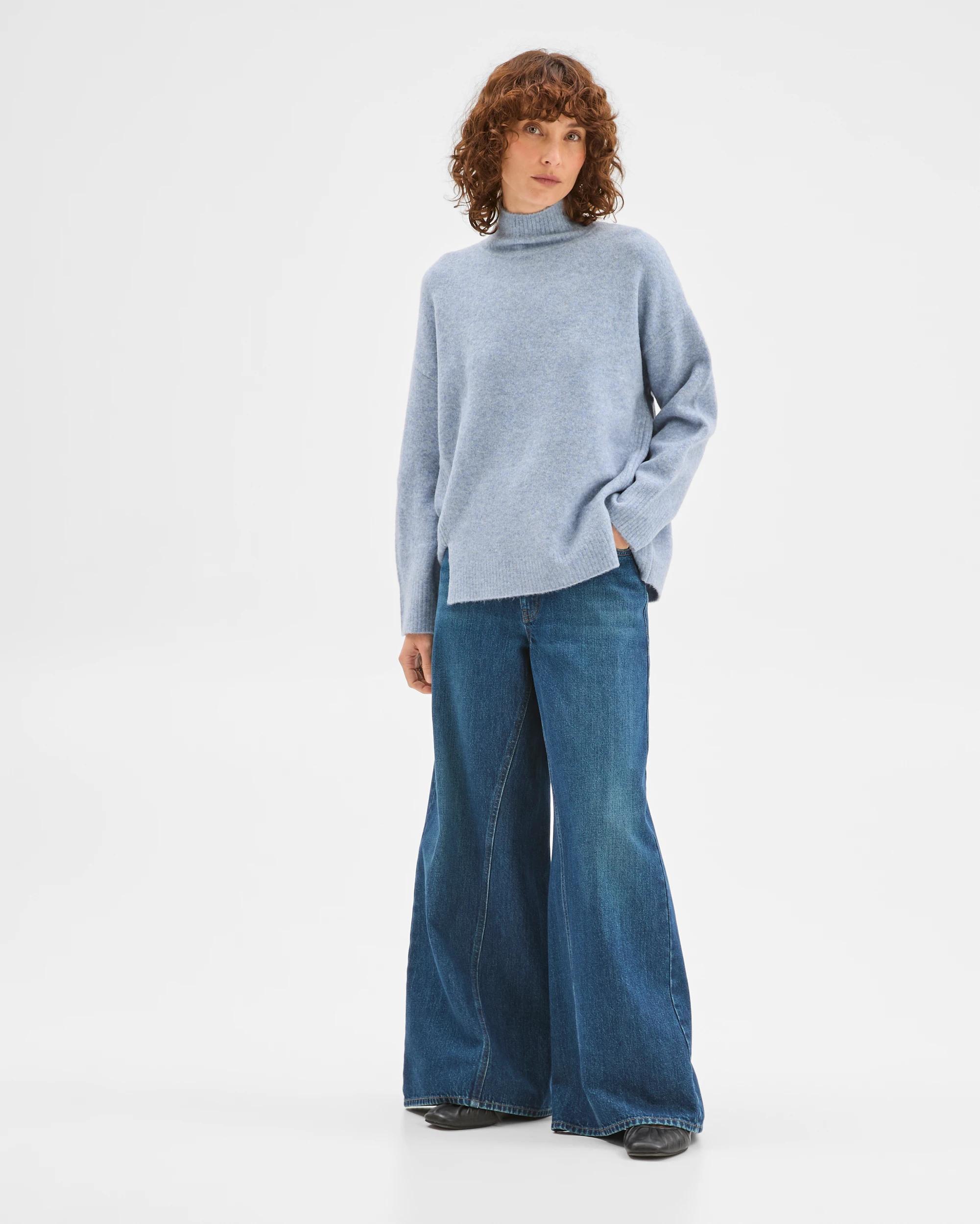 2 Target Woman Super Soft Mock Neck Jumper MID BLUE MARLE, 2 of 7