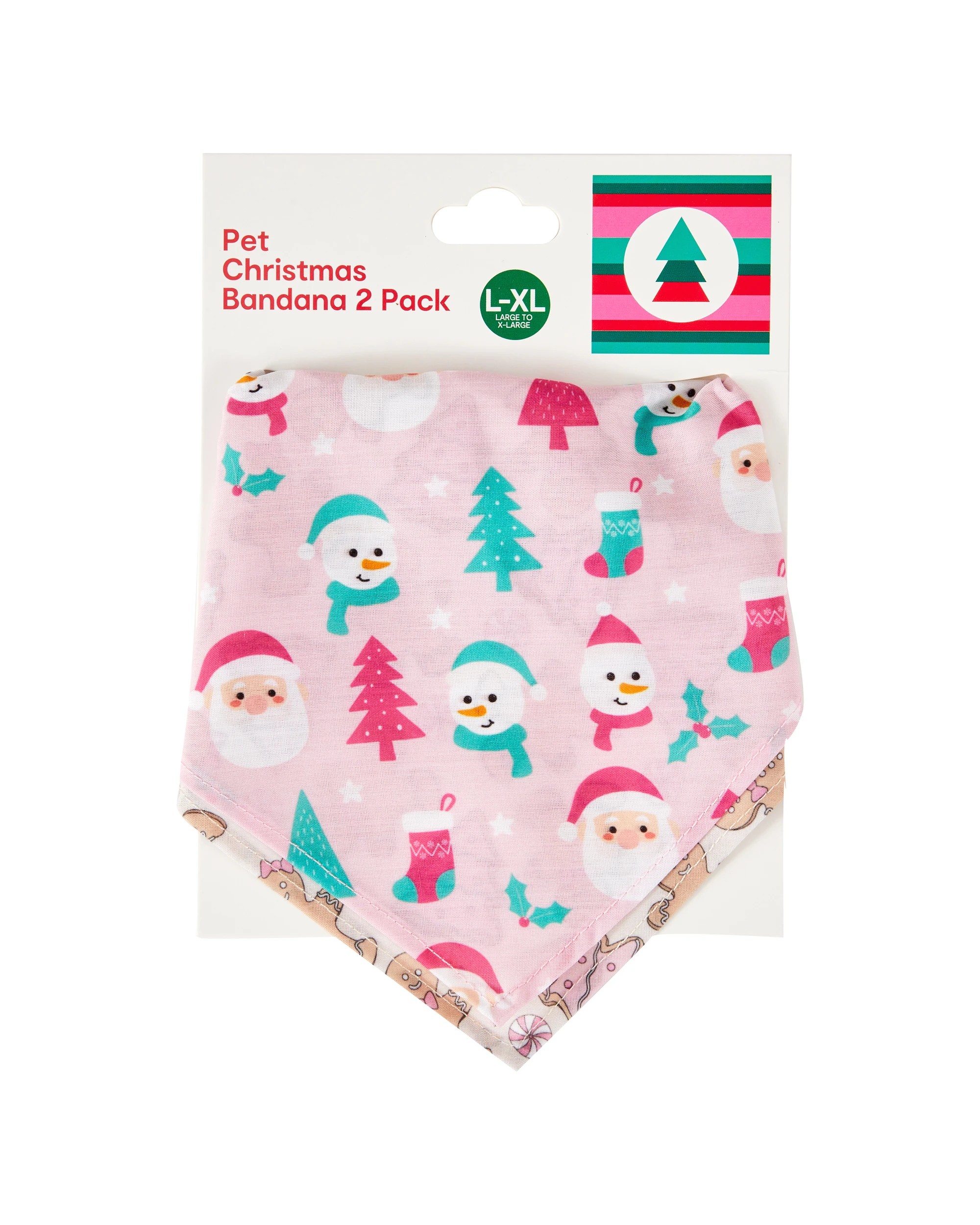 2 Pack Pet Christmas Bandana - Large to Extra Large - Kmart
