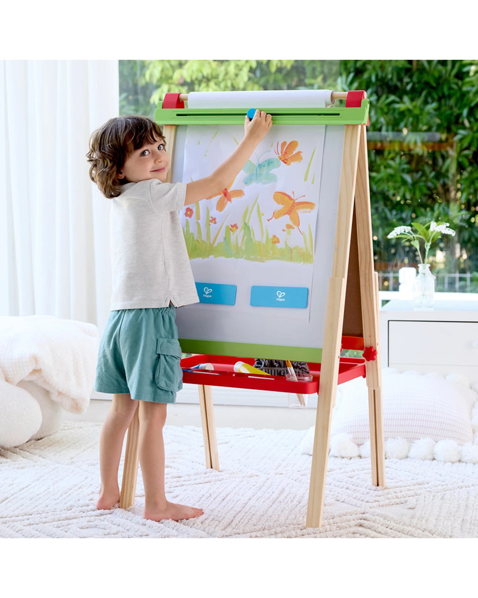 3 Hape Little Artist's Kids Easel Double-Sided Adjustable Height Whiteboard - Multi, 3 of 3