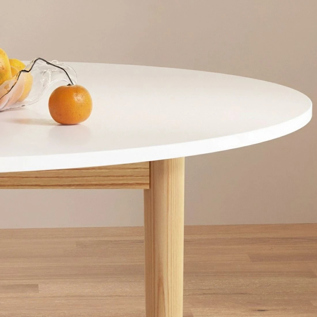 3 1 Artiss Dining Table and 4 Chairs Set  Wood - White, 3 of 5