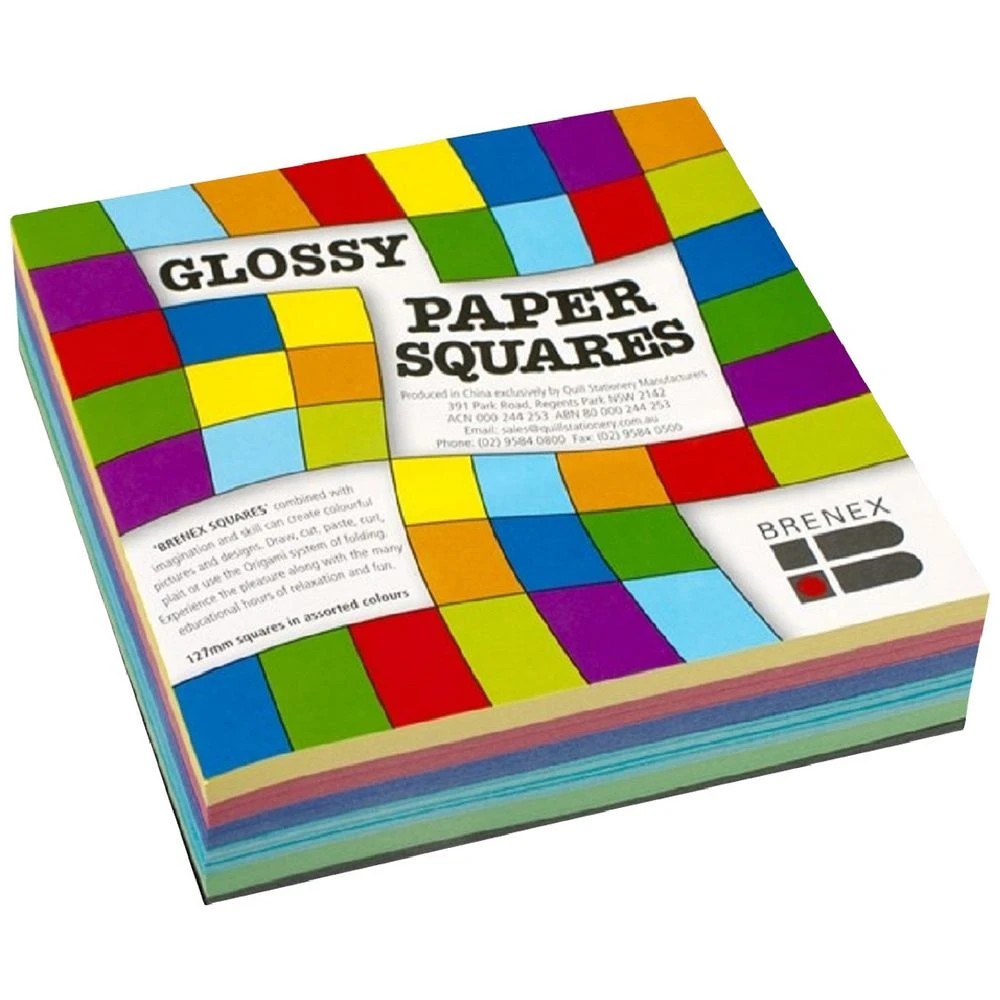 1 Brenex Paper Squares Gloss 127mm Assorted Colours 360 Pack, 1 of 1