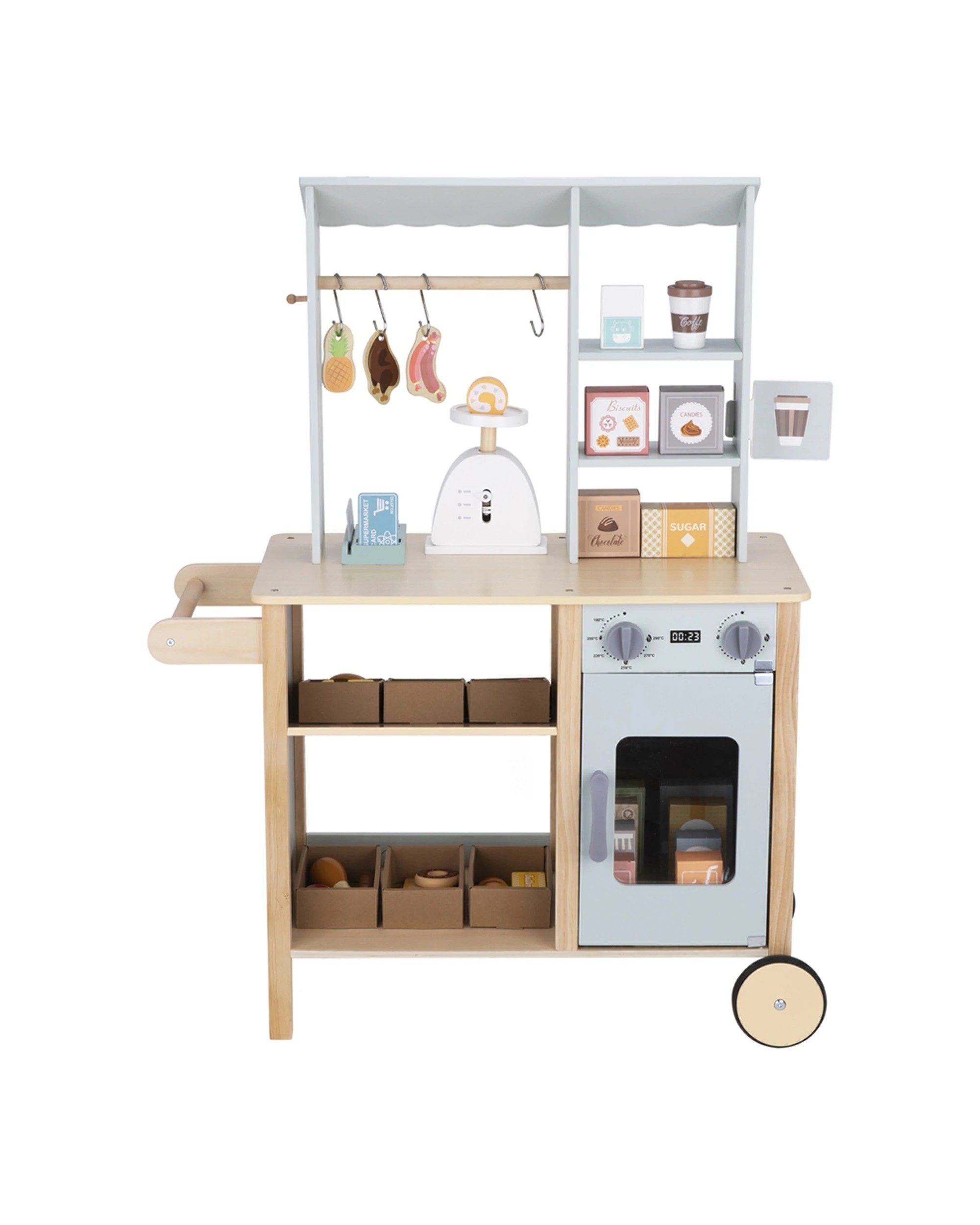 2 Tooky Toy Wooden Grocery Store Play Set Pretend Play For Kids 3 Years Plus - Multi, 2 of 9