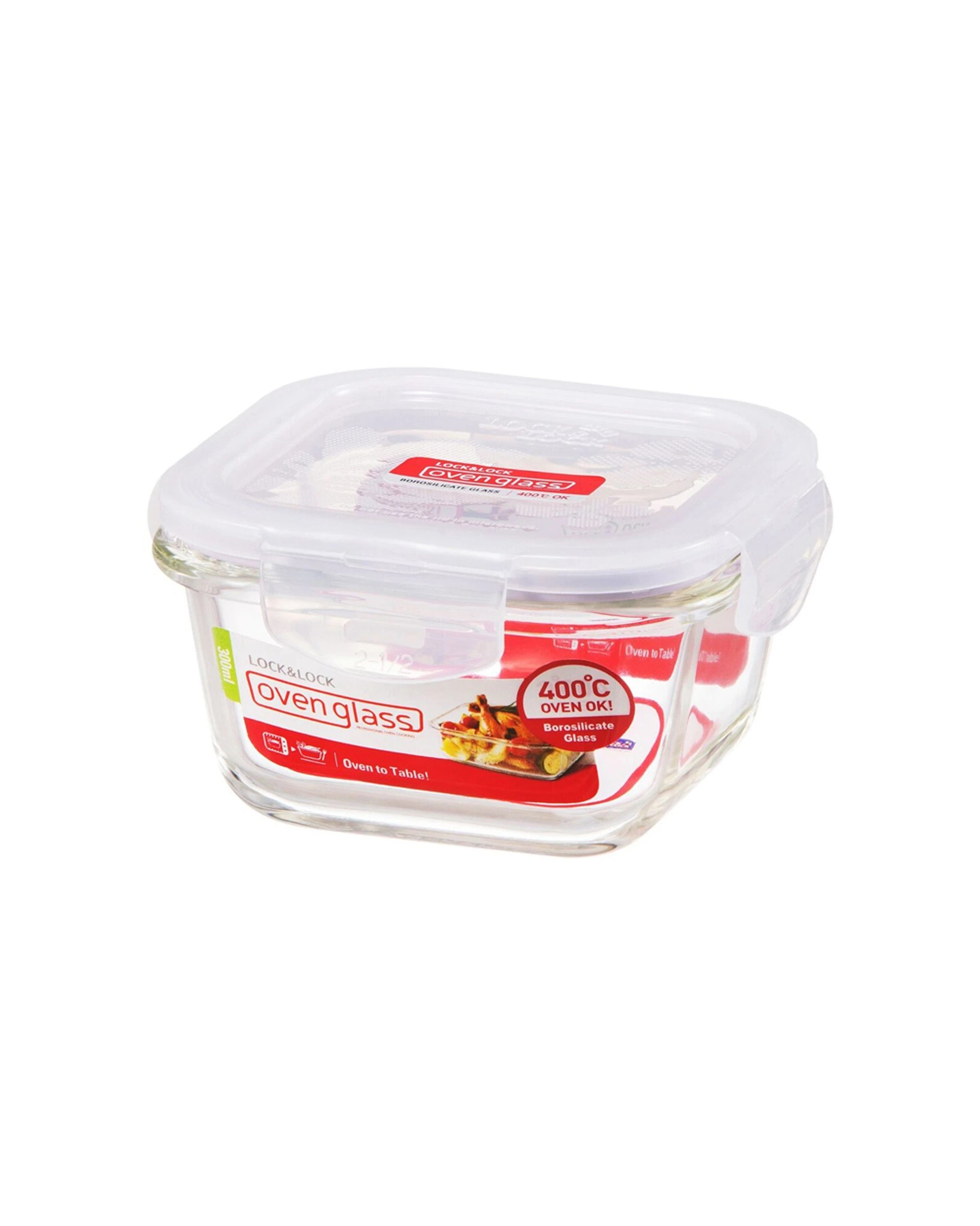 1 Locknlock 300ml Euro Square Borosilicate Glass Food Container Storage W/ Lid Clr
 - Clear, 1 of 2