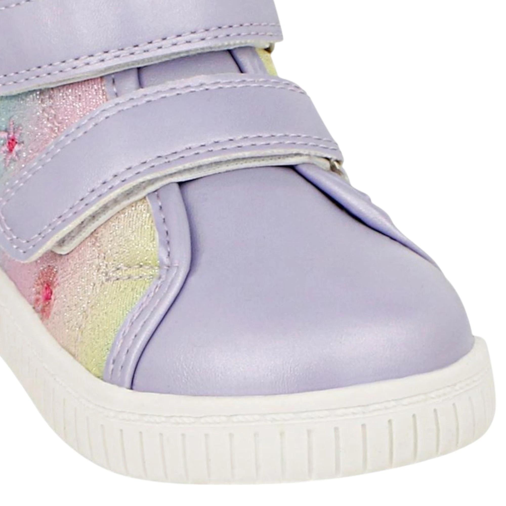 3 Grosby Zazie Lilac Multi Infant Girls Kids Velcro Boots Slip On Baby Shoes LILAC, 3 of 3