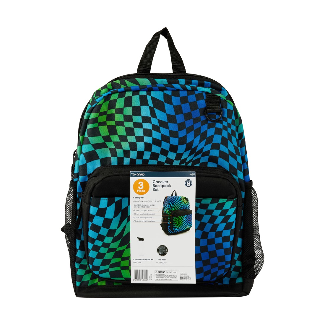 7 3 Piece Checker Backpack Set, 7 of 7