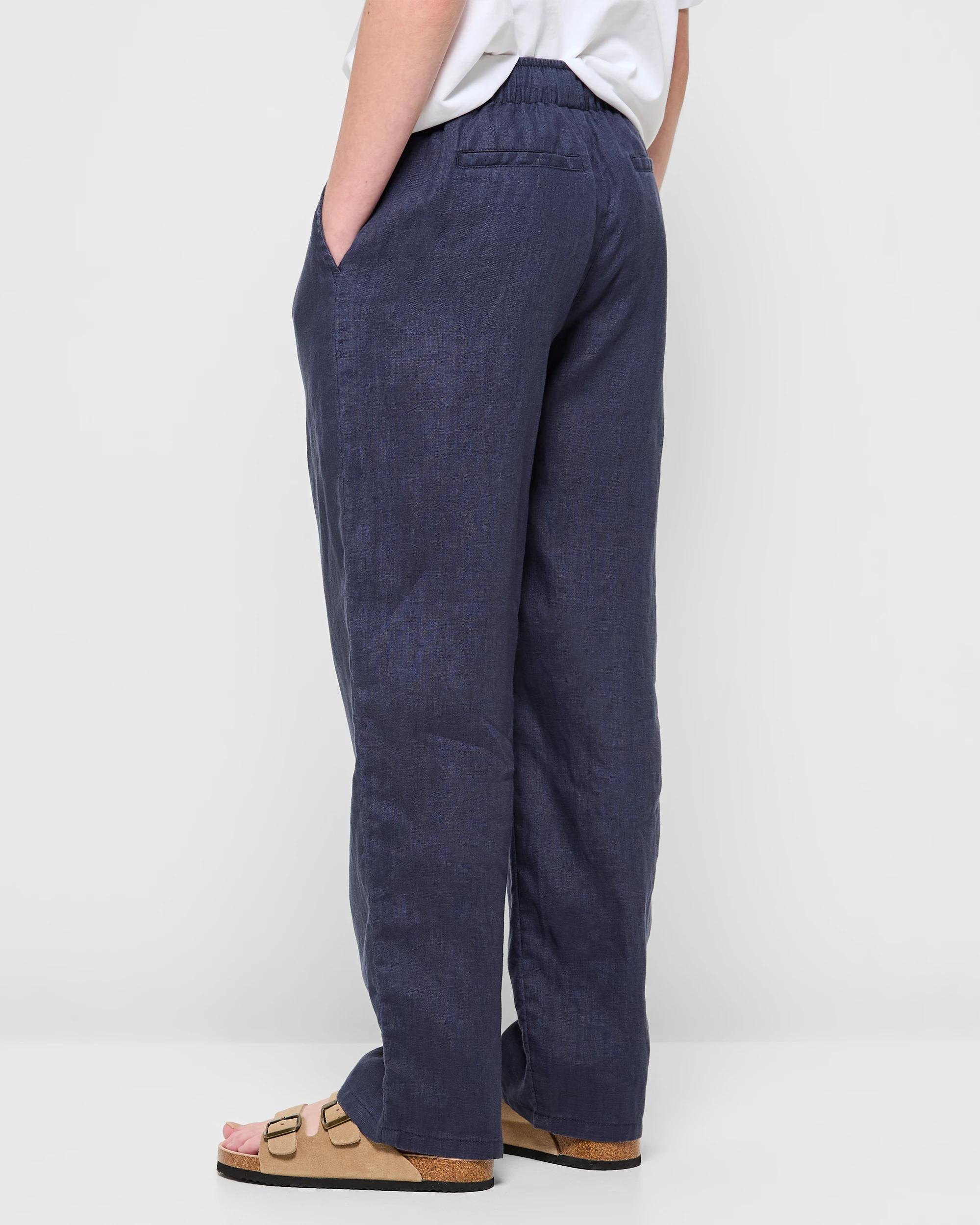 3 Target European Linen Pants NAVY, 3 of 5