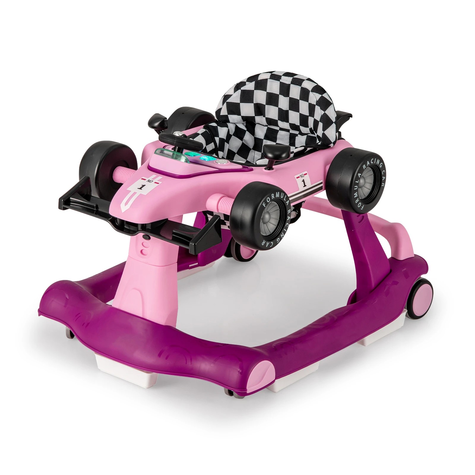 1 Costway 4in1 Baby Walker Stroller Folding Ride on Toy Car - Purple, 1 of 1