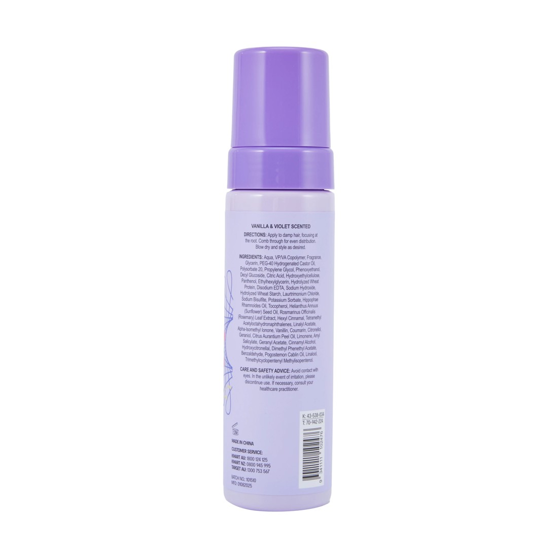 4 OXX Haircare Turn Up the Volume Volumising Mousse 200ml - Vanilla and Violet Scented, 4 of 4
