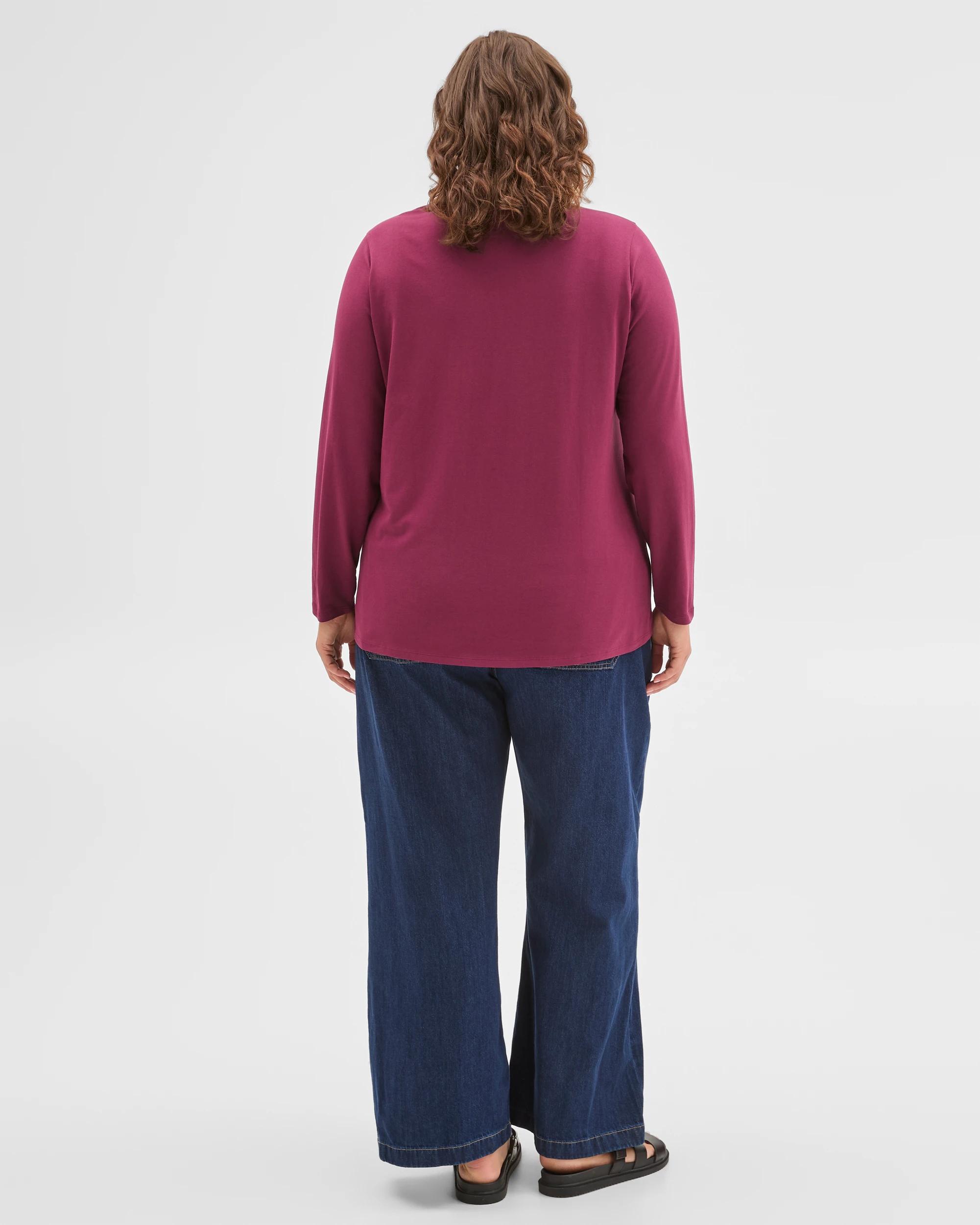 4 Target Curve Plus Size Australian Cotton Long Sleeve Crew T-Shirt BOYSENBERRY, 4 of 6