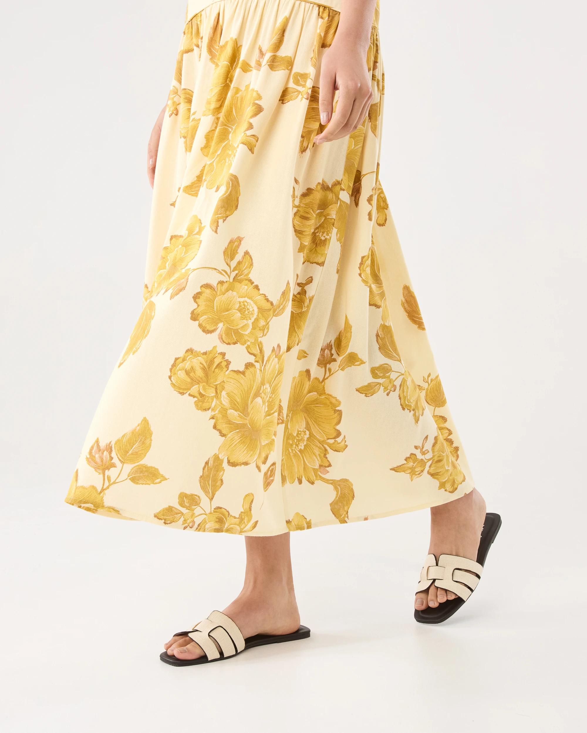 6 Textured Yoke Maxi Skirt Boho Flral, 6 of 6