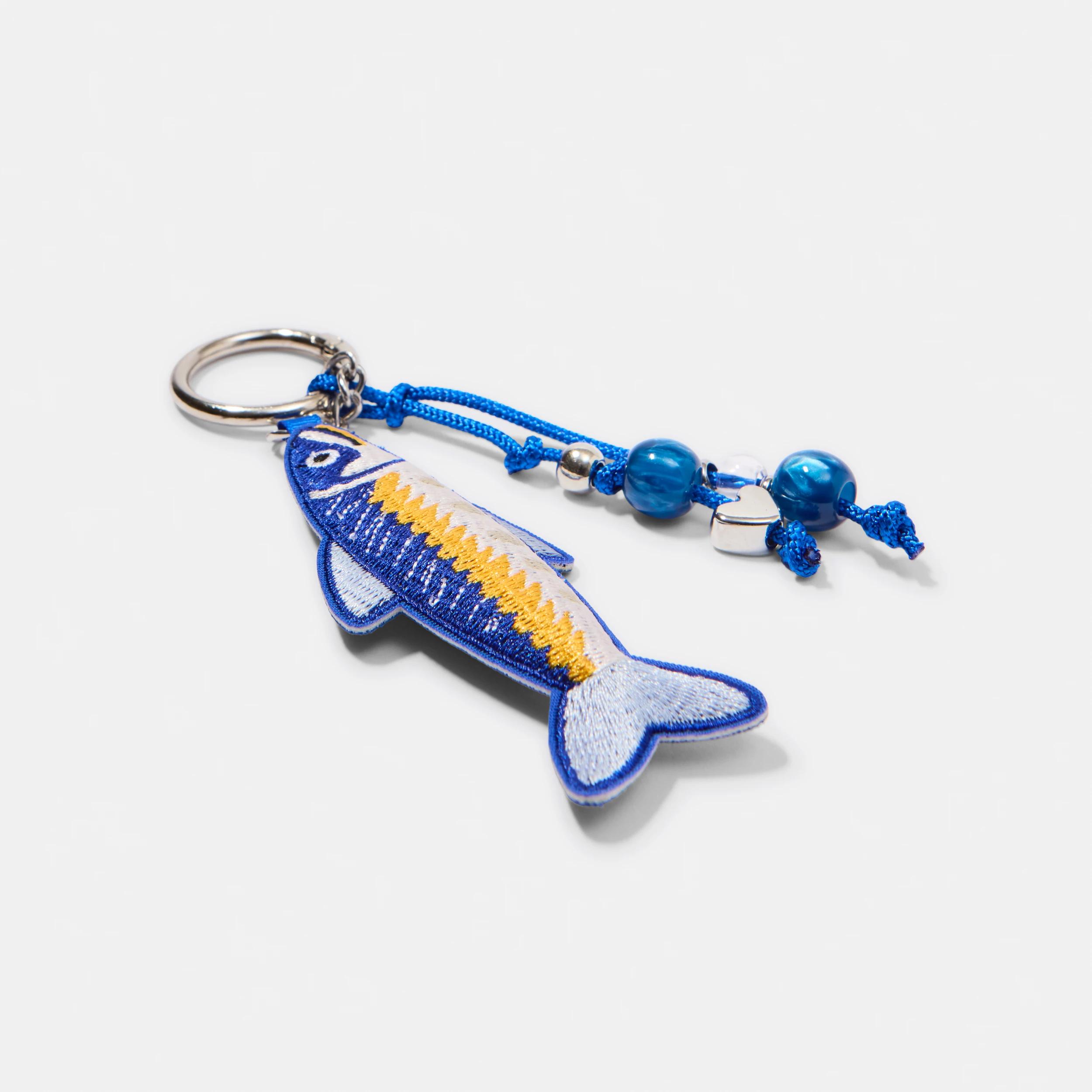 2 Sardine Charm Keyring - Blue Blue, 2 of 3