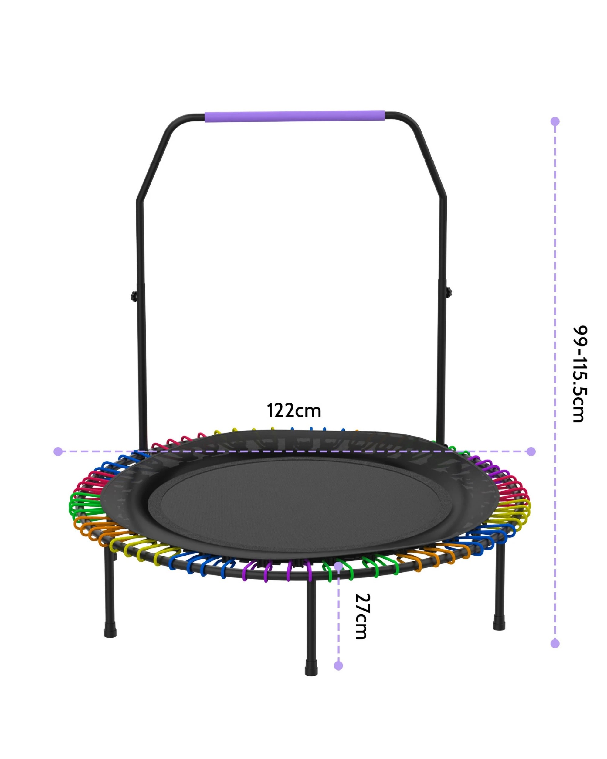 7 Advwin Mini Fitness Trampoline 48" Rebounder with Adjustable Foam Handle, 7 of 7