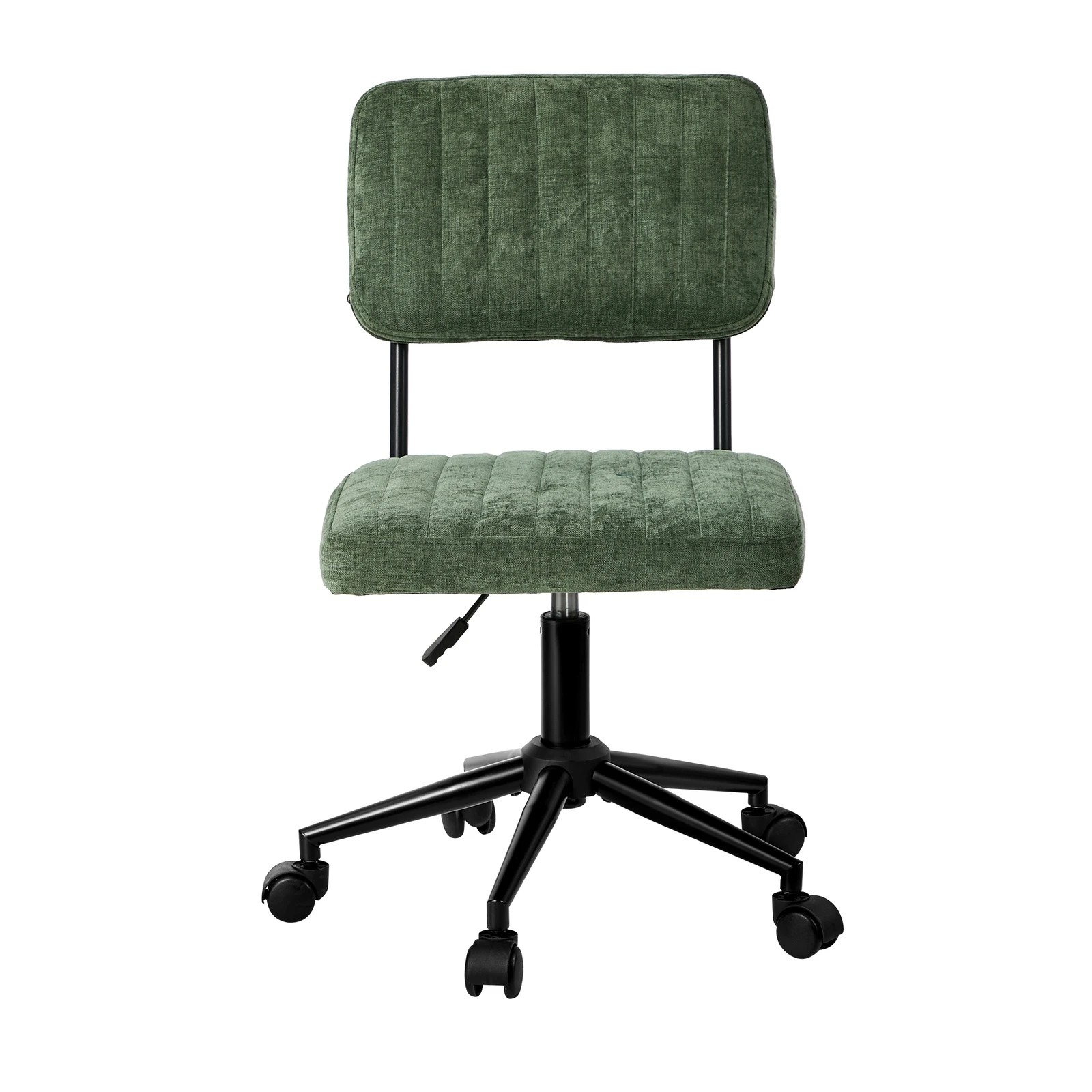 6 Oikiture Mid Back Armless Office Chair Swivel Computer Seat Polyester - Green, 6 of 7