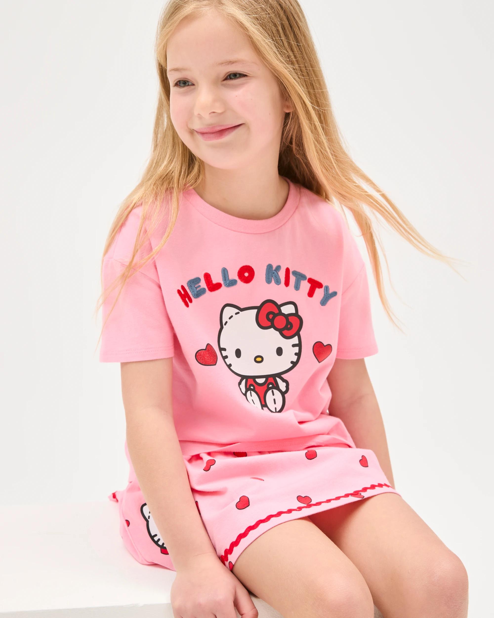 1 Hello Kitty Australian Cotton T-Shirt and Skort Set HELLO KITTY PINK, 1 of 7