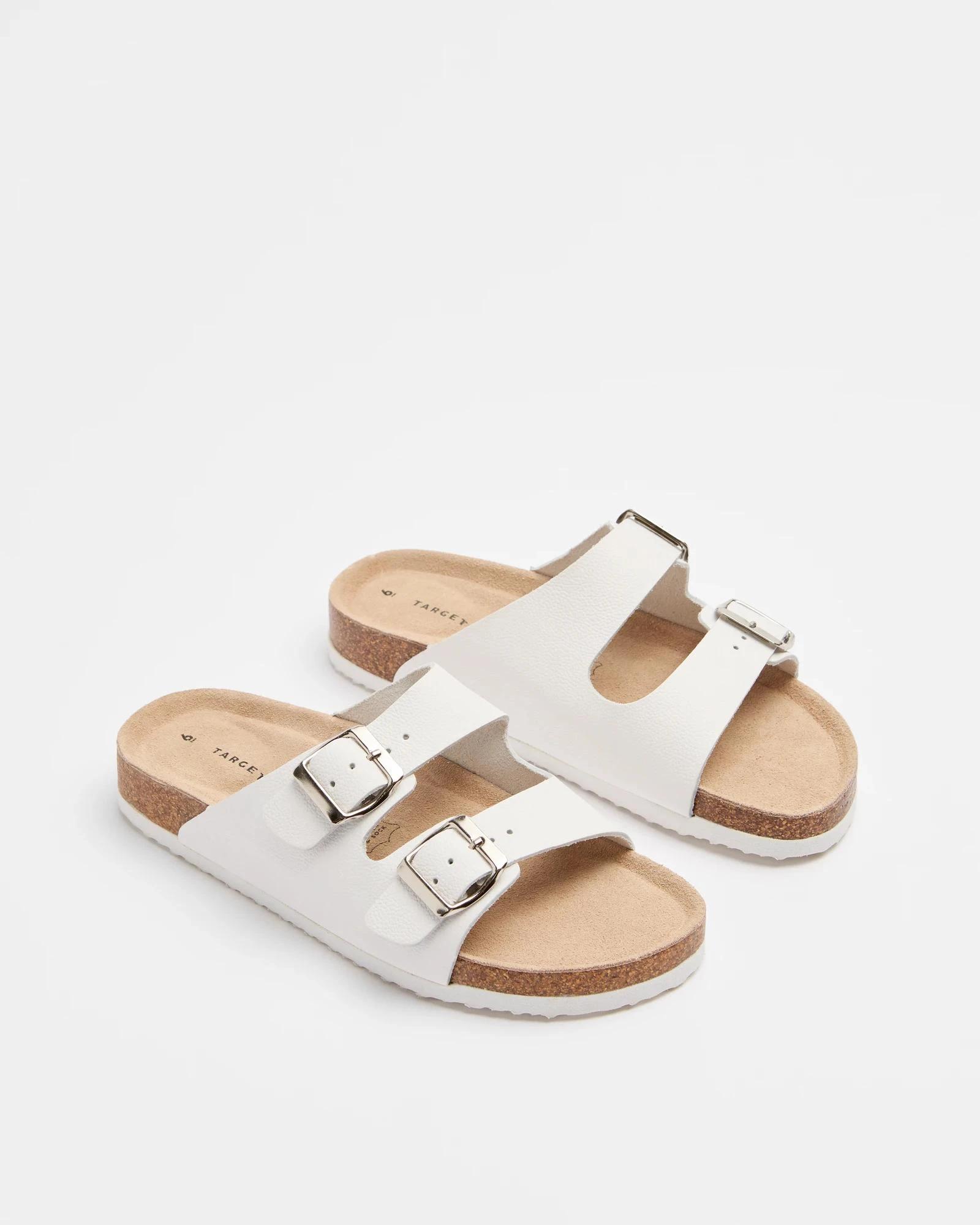 3 Target Womens Genuine Leather Moulded Cork Sandal WHITE, 3 of 3