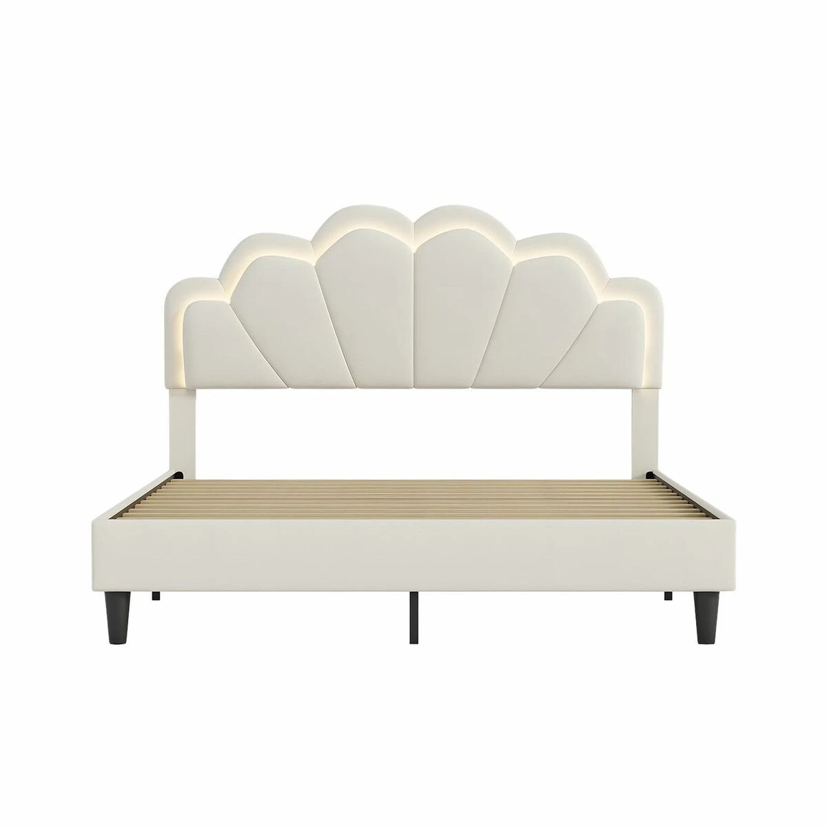 3 Ausway Wooden Led Bed Frame Double Metal Platform Mattress Base Headboard Foundation Bedroom Furniture Sleep Upholstered, 3 of 5