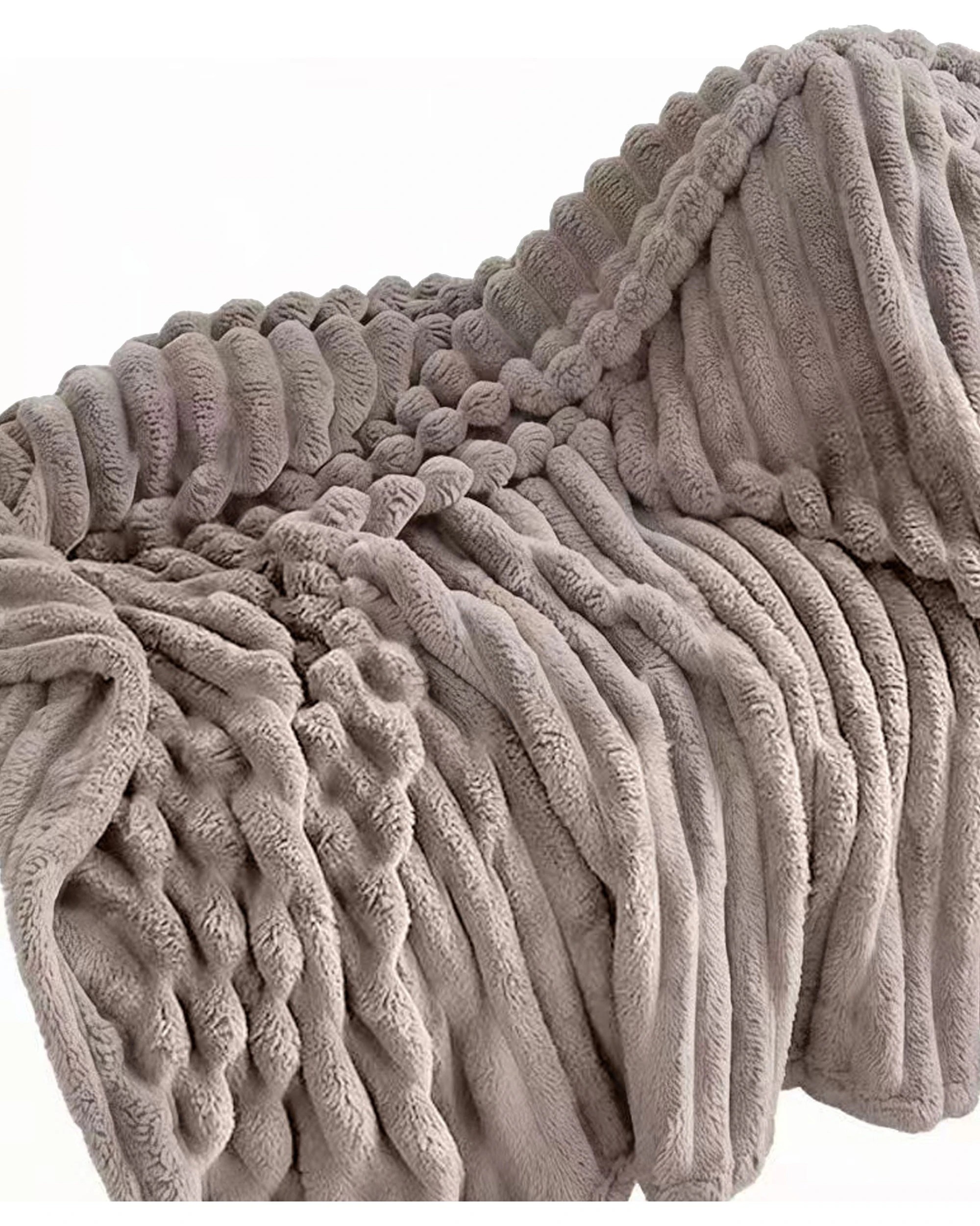 1 Cotton More Corduroy Blanket Throw 180x200cm - Grey, 1 of 4
