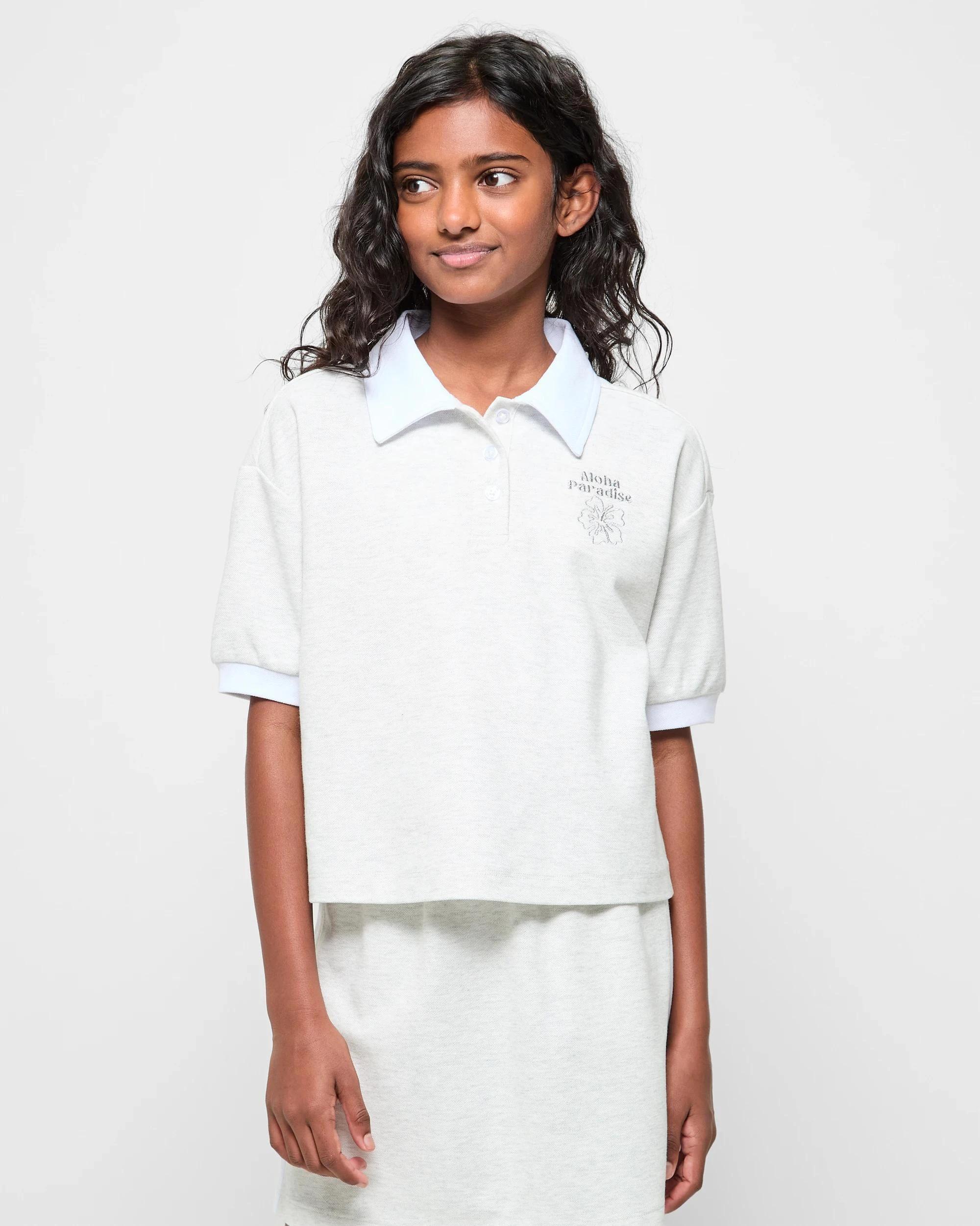 1 Target Australian Cotton Blend Polo Top GREY, 1 of 5