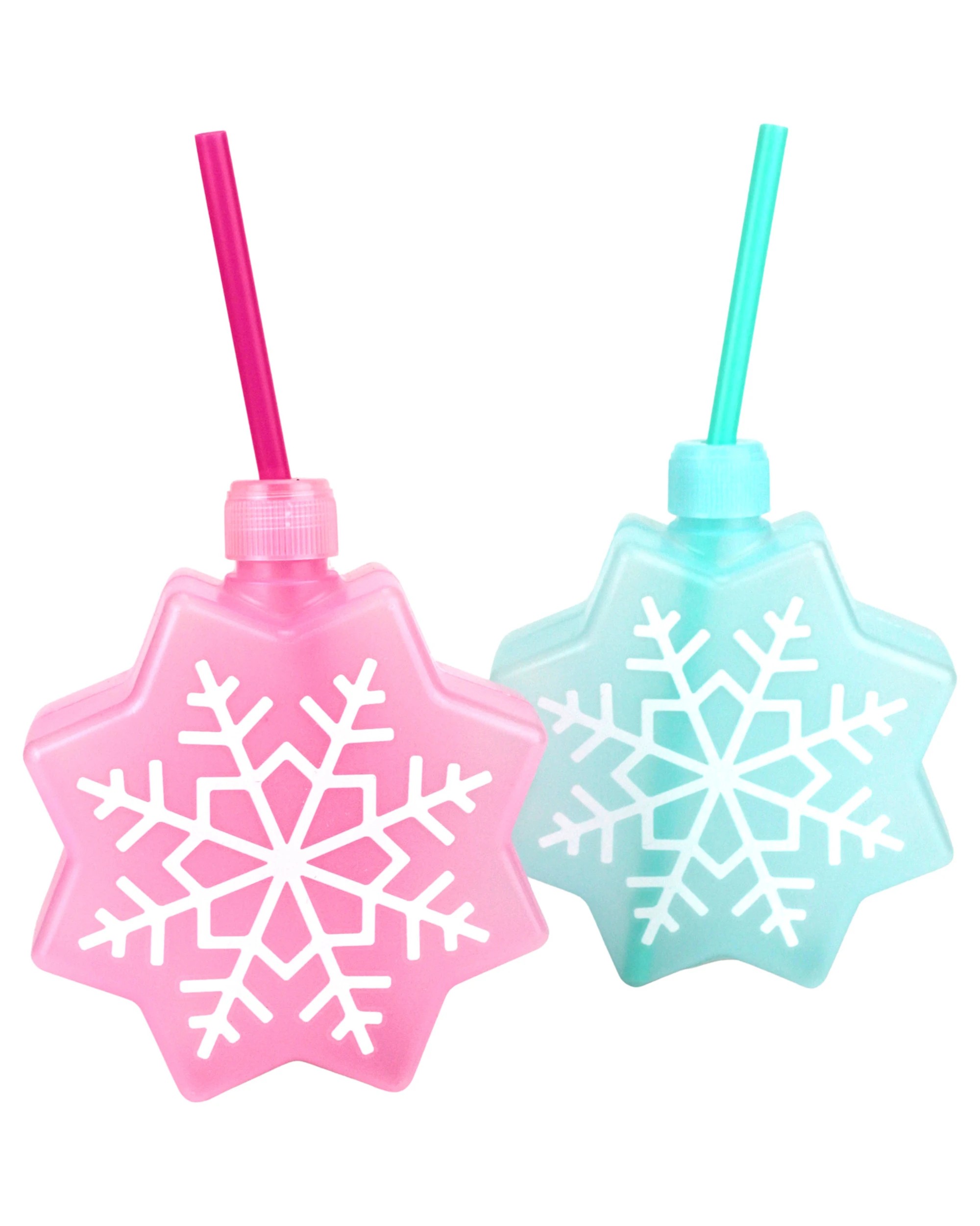 1 Party Maker Pastel Snowflake Novelty Cup With Straw - Assorted, 1 of 3