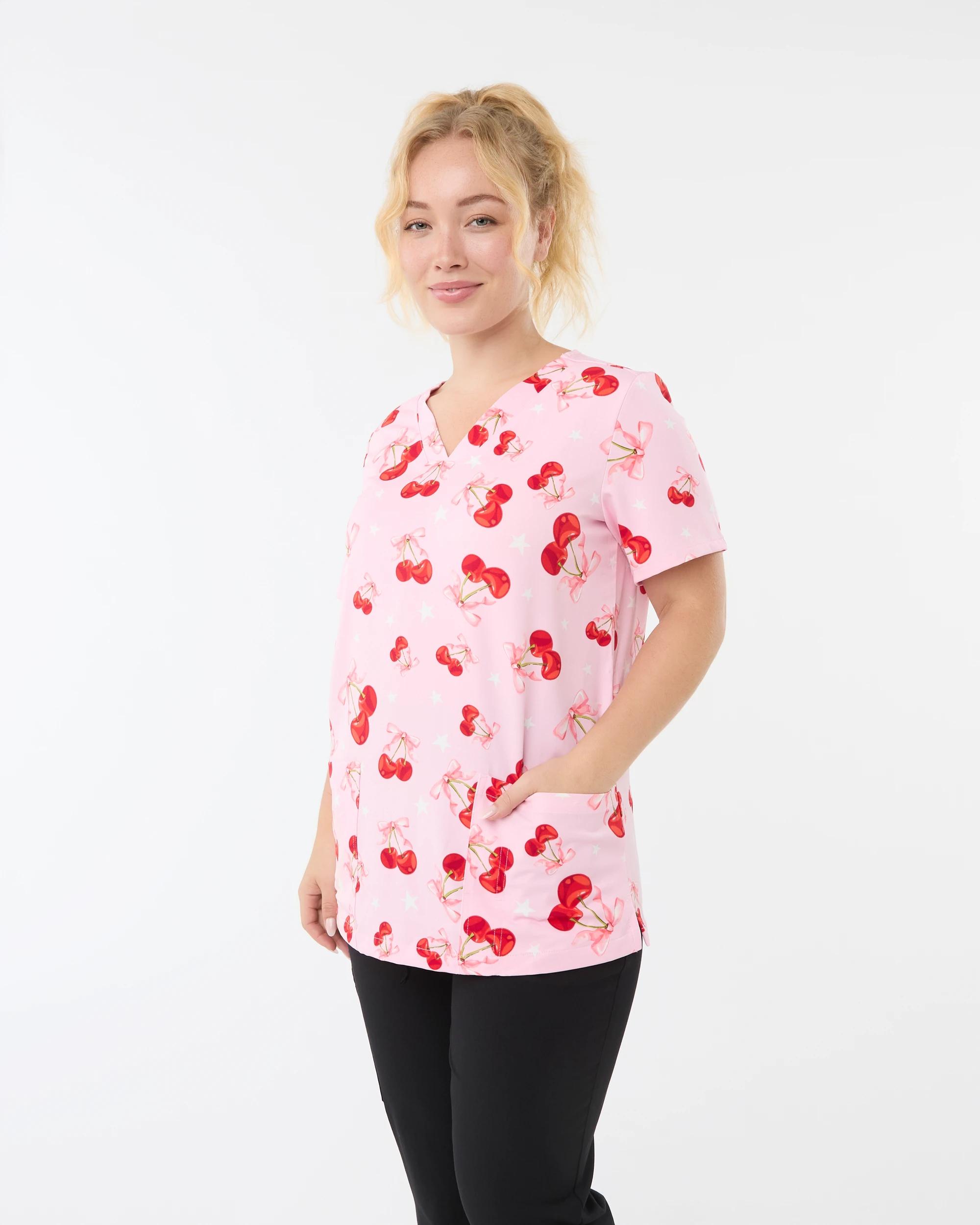 2 Scrub Top Pnk Cherry, 2 of 10