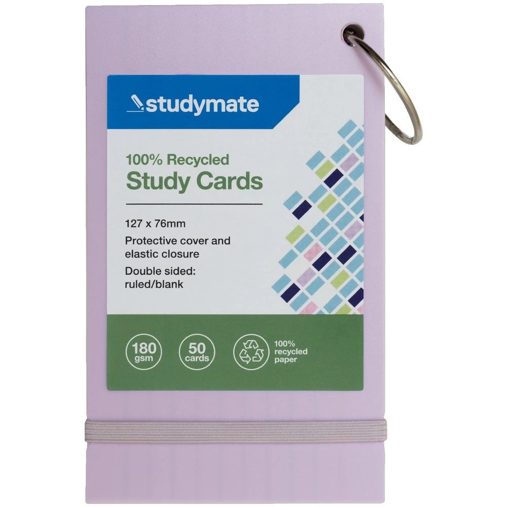 9 Studymate Study Cards Pastel Purple 50 Sheets, 9 of 9
