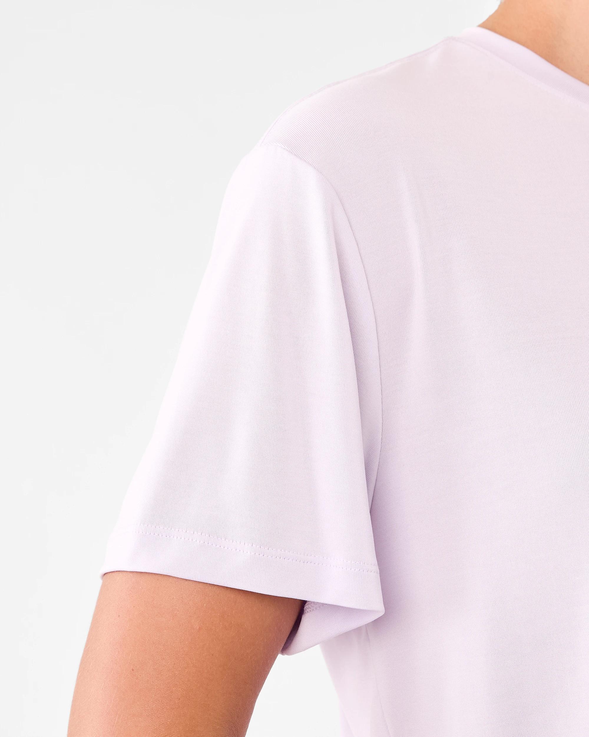6 Active Womens Modal Blend Mid Length T-shirt Mist Lilac, 6 of 6