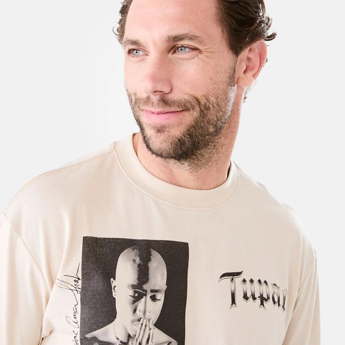 4 Tupac Oversized License T-shirt Bge Ntrl, 4 of 7