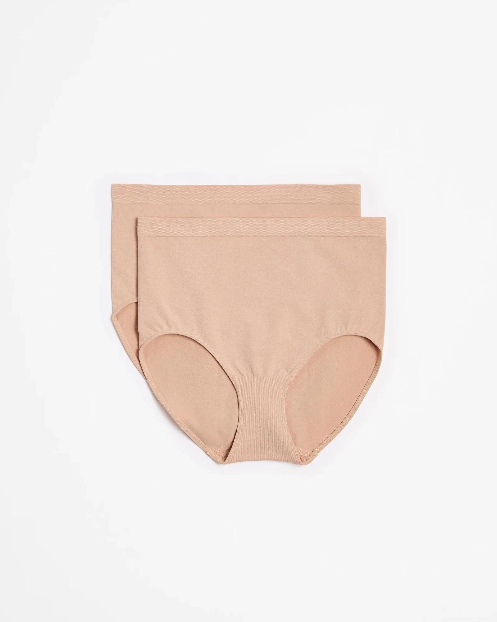 1 Target Australian Cotton Blend 2 Pack Seamfree Full Briefs LATTE, 1 of 4