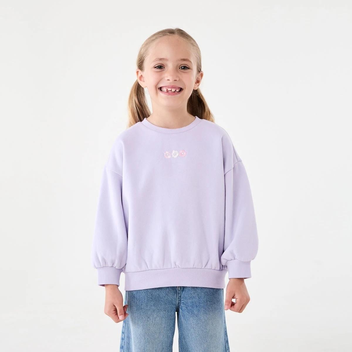 1 Oversized Crew Neck Sweatshirt Flower, 1 of 8